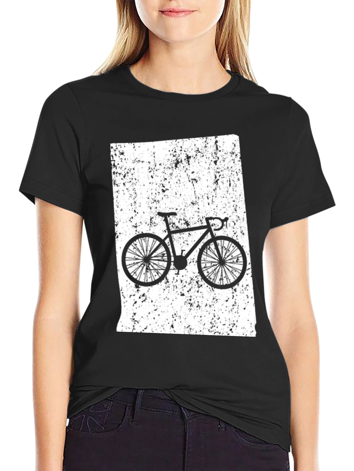 Black Cycling T-Shirt - Black - Bike Rider Design view 2