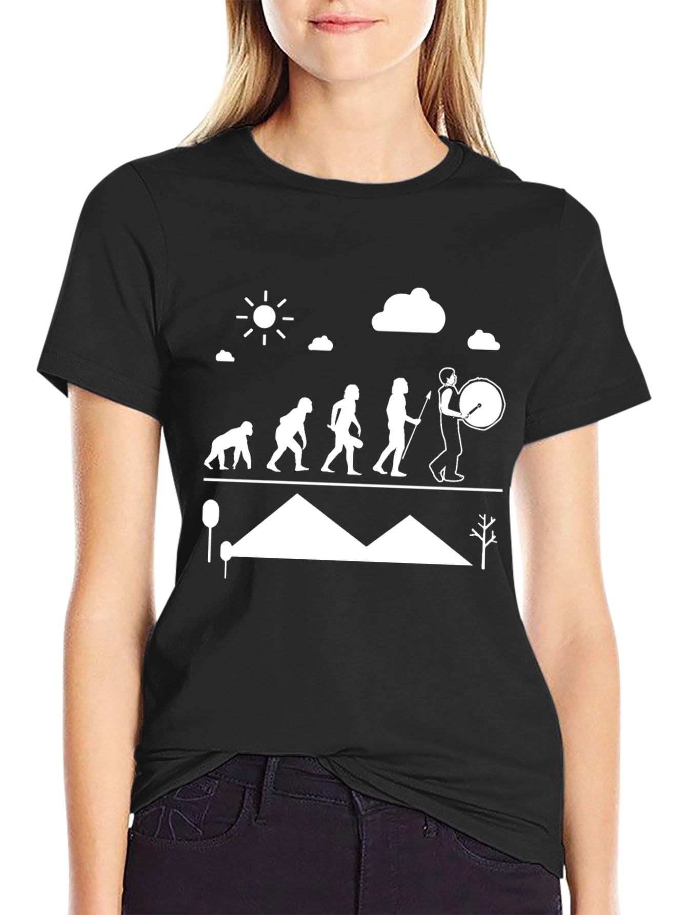 Black Evolution of Drumming T-Shirt - Black view 2