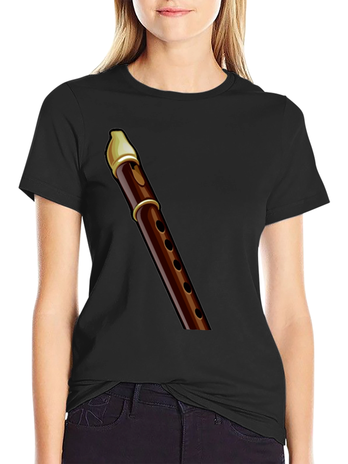 Black Flute Graphic Tee - Musician's Apparel view 2