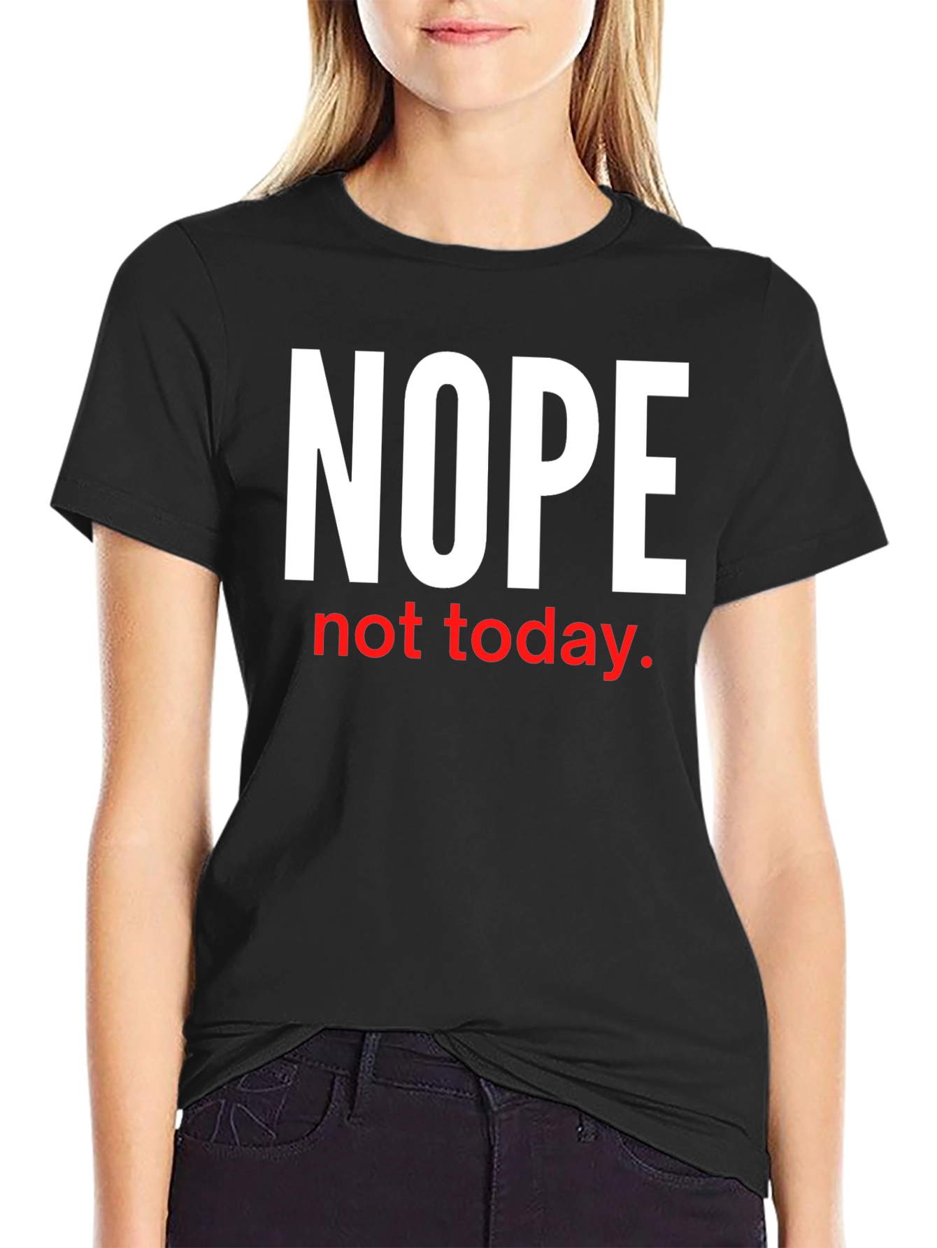 Black Nope Not Today Graphic Tee view 2