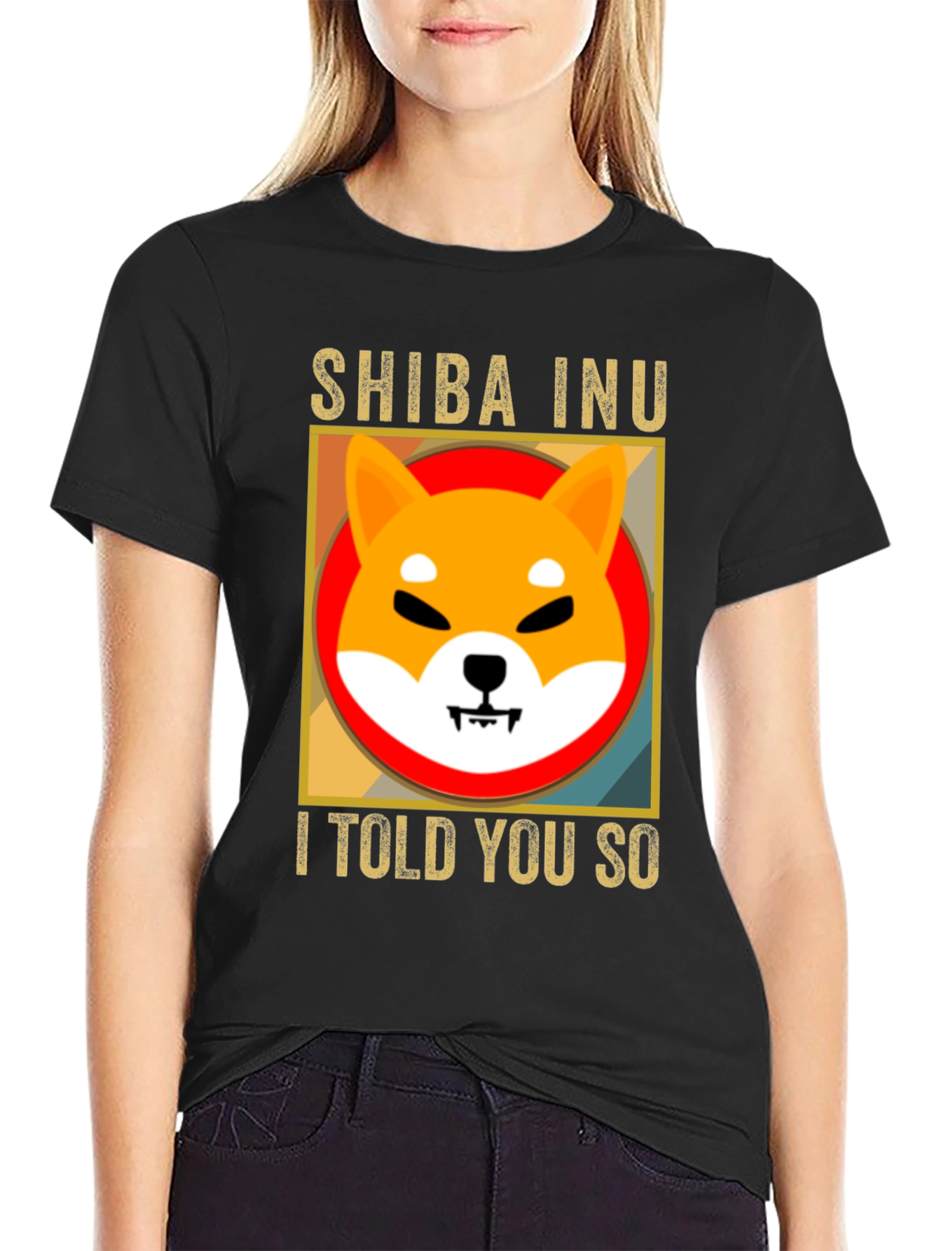 Black Shiba Inu I Told You So Black T-Shirt view 2