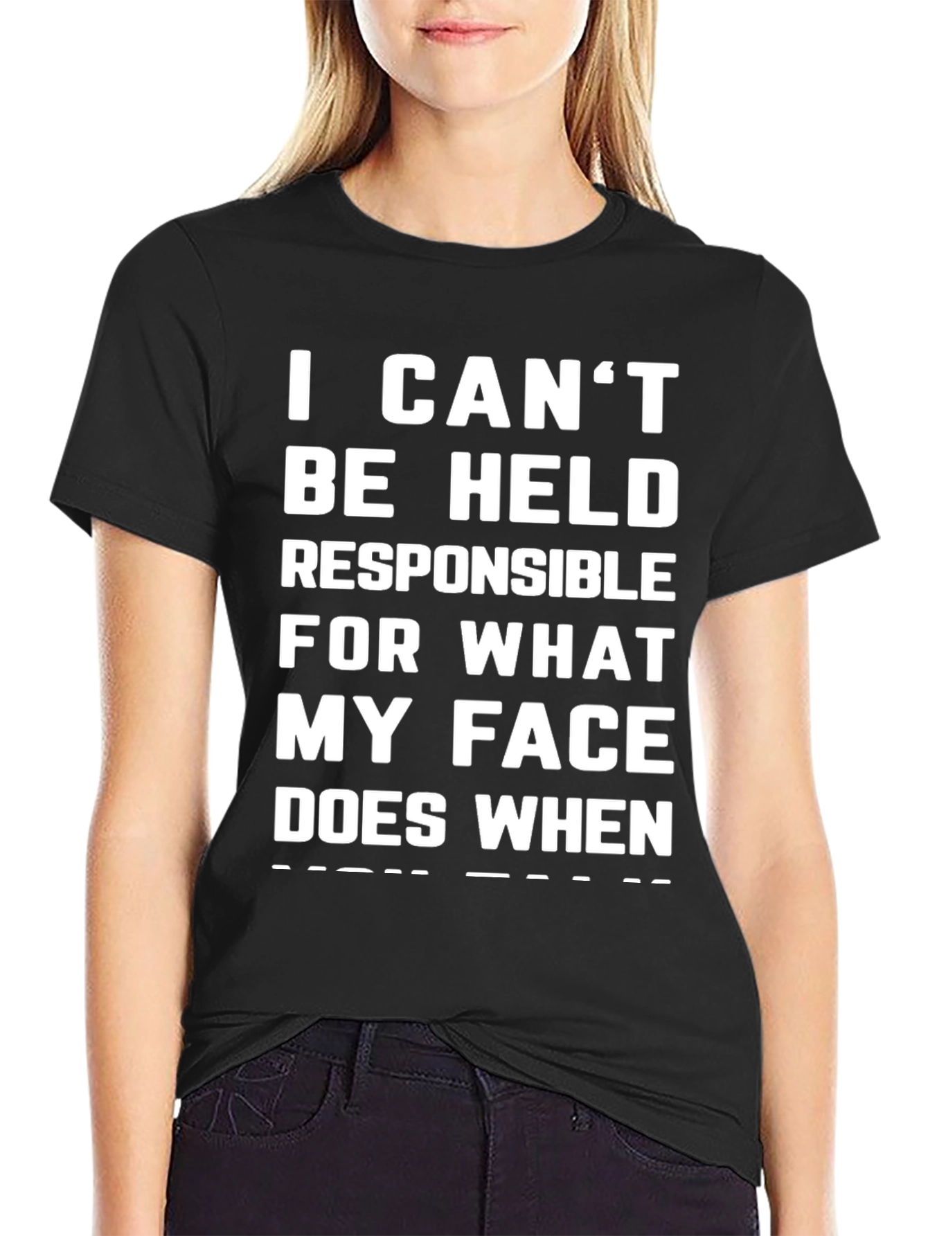 Black Funny Graphic Tee: I Can't Be Held Responsible T-Shirt view 2