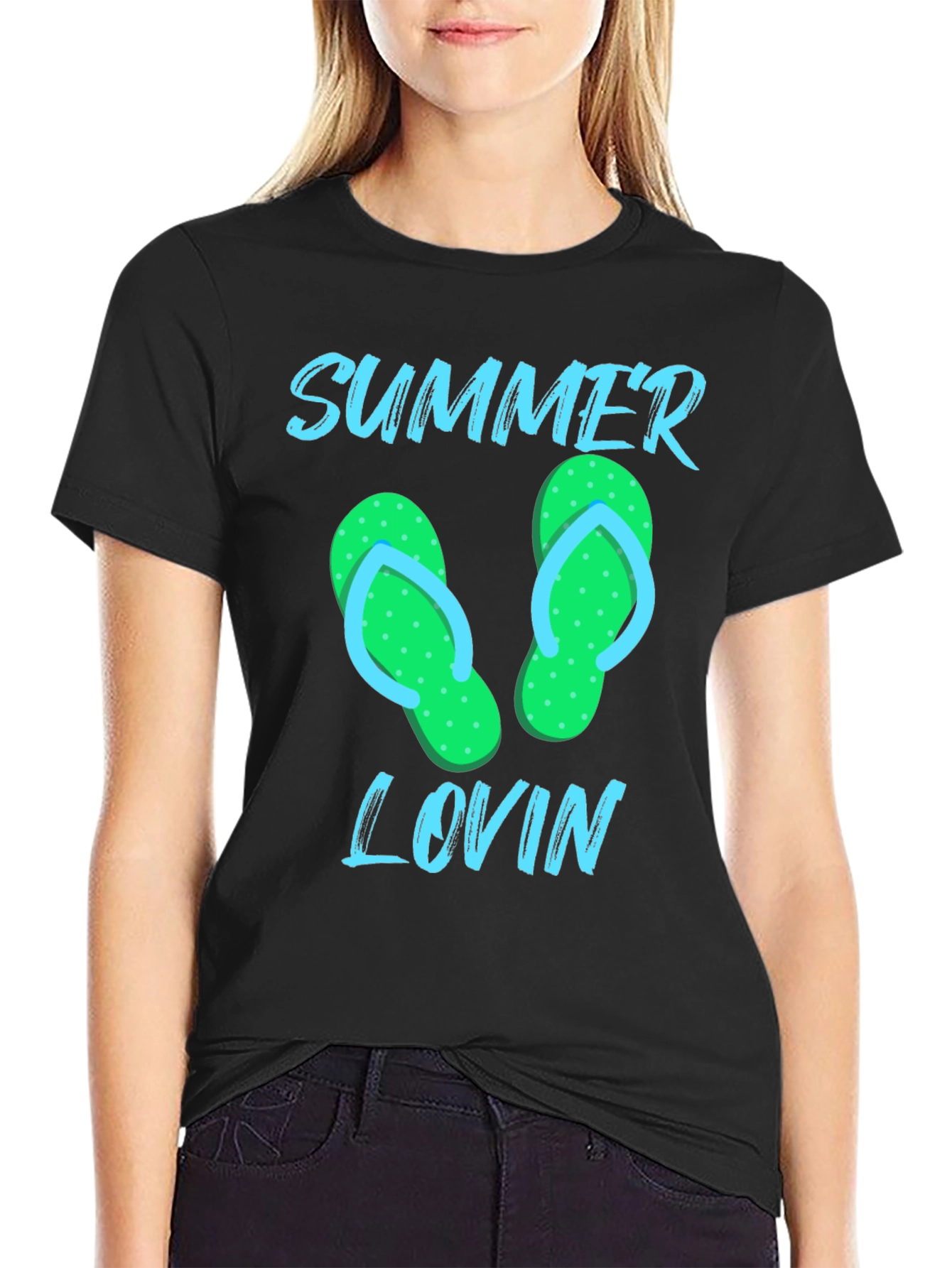 Black Summer Lovin' Flip Flop Graphic Tee view 2