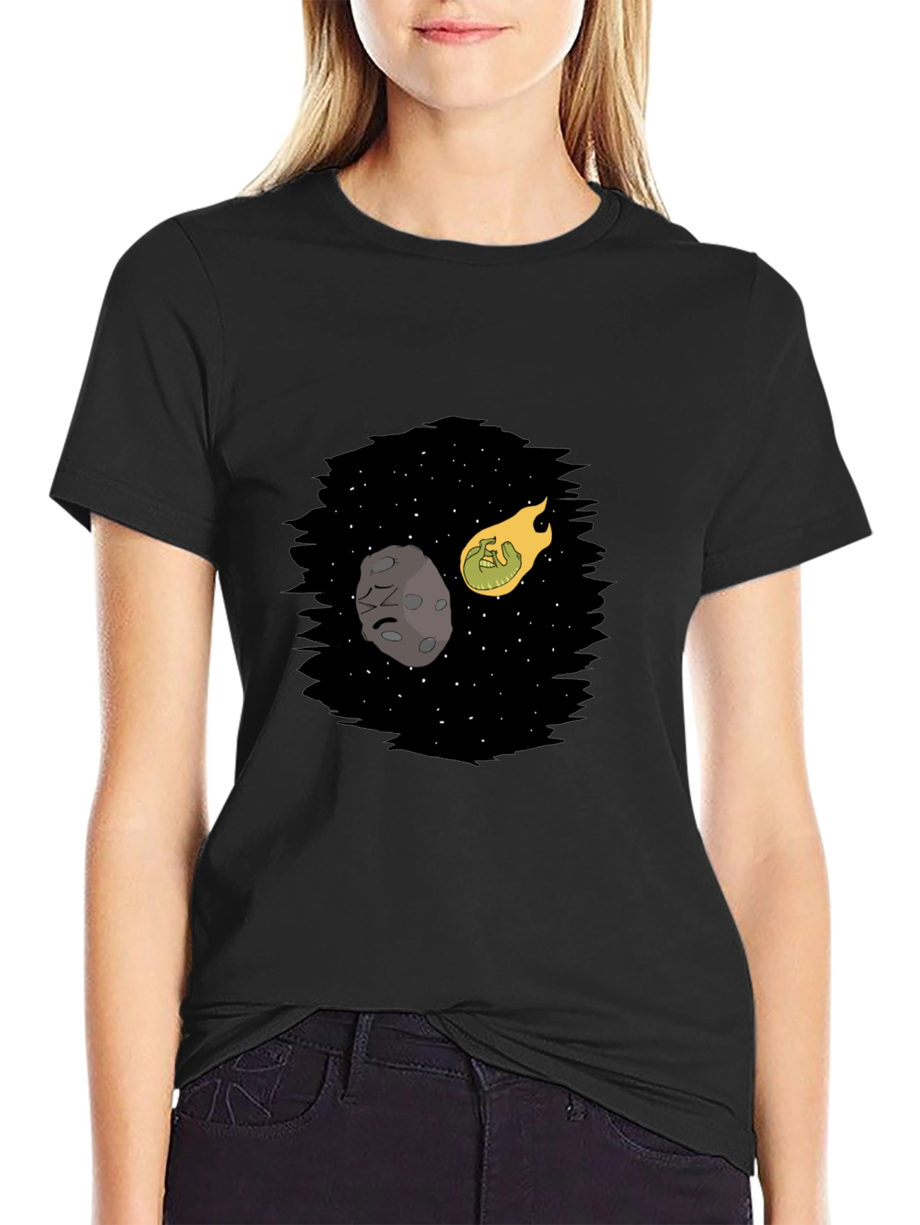 Black Cosmic Collision Black T-Shirt view 2