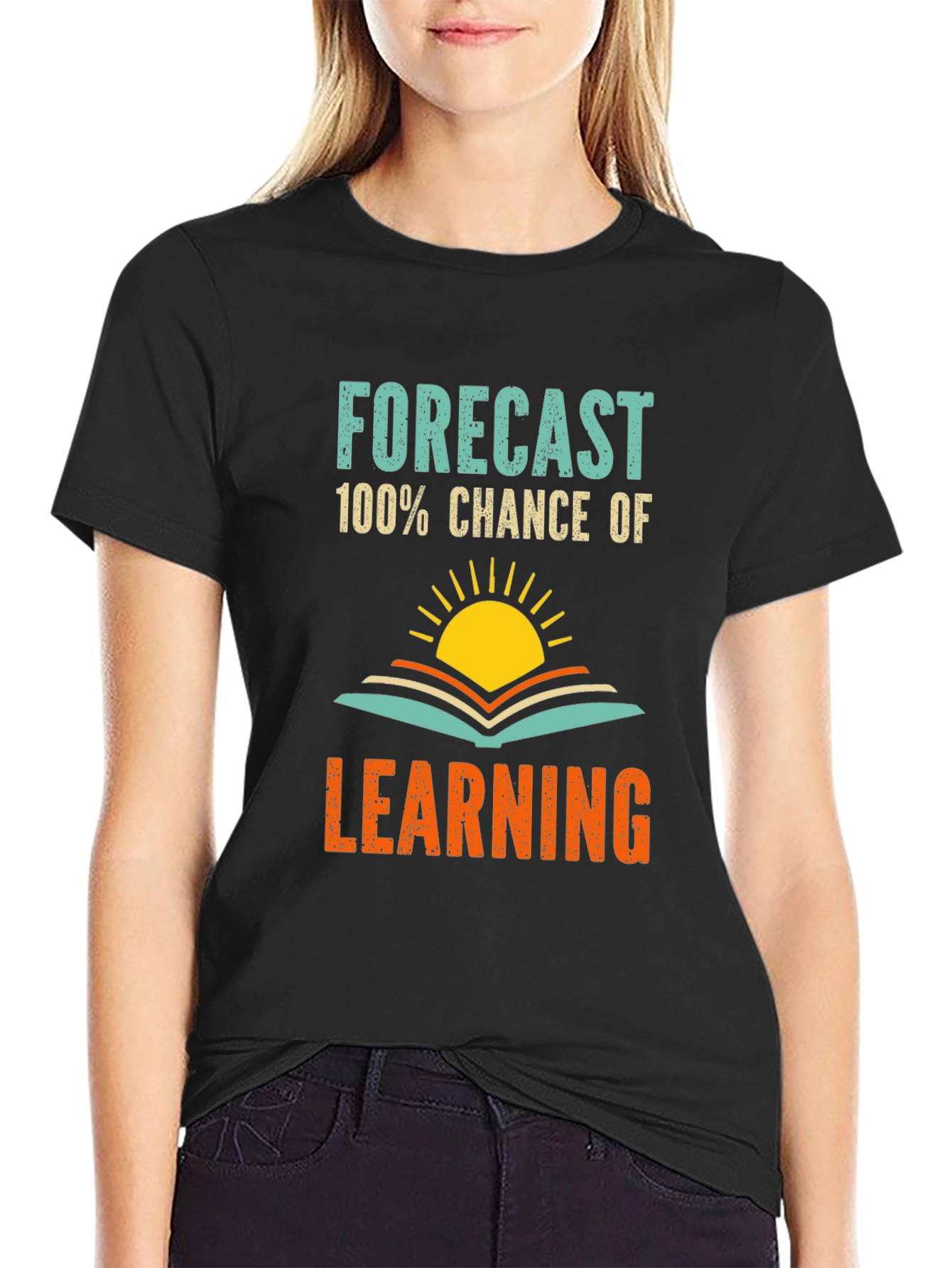 Black Forecast Learning T-Shirt, Study Tee view 2
