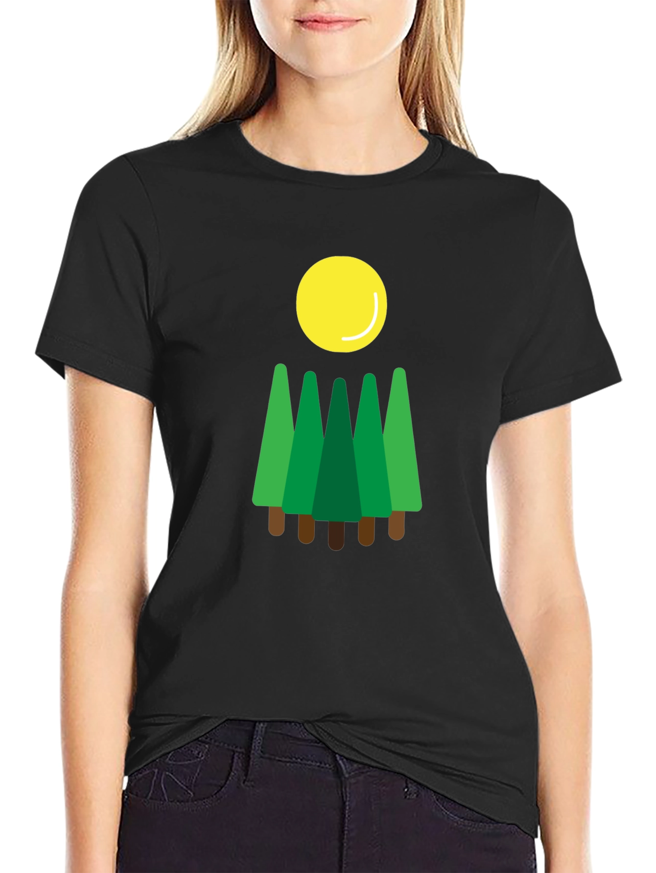 Black Forest Sun T-Shirt, Nature Graphic Tee view 2