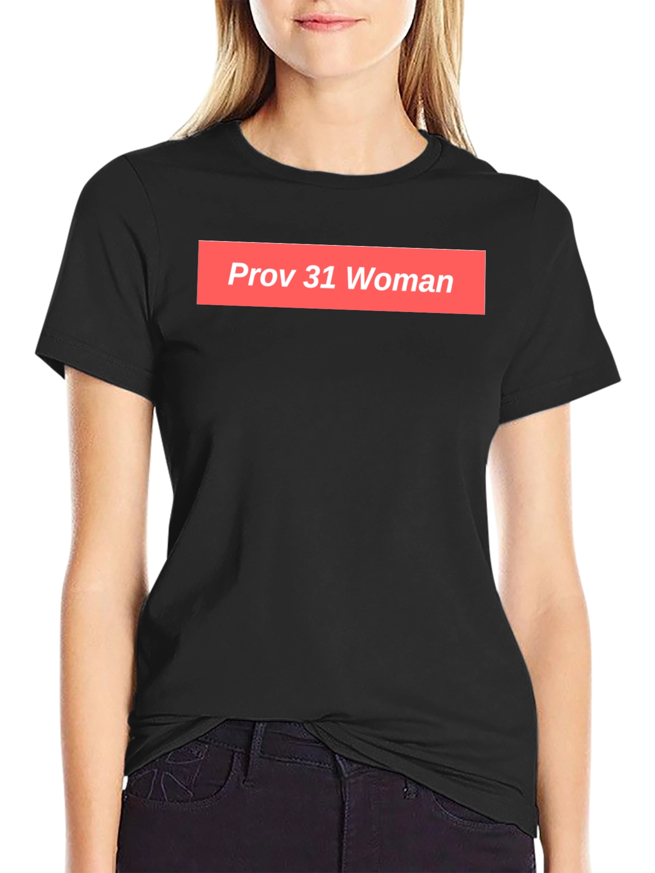 Black Prov 31 Woman Graphic Tee - Stylish Christian Apparel view 2