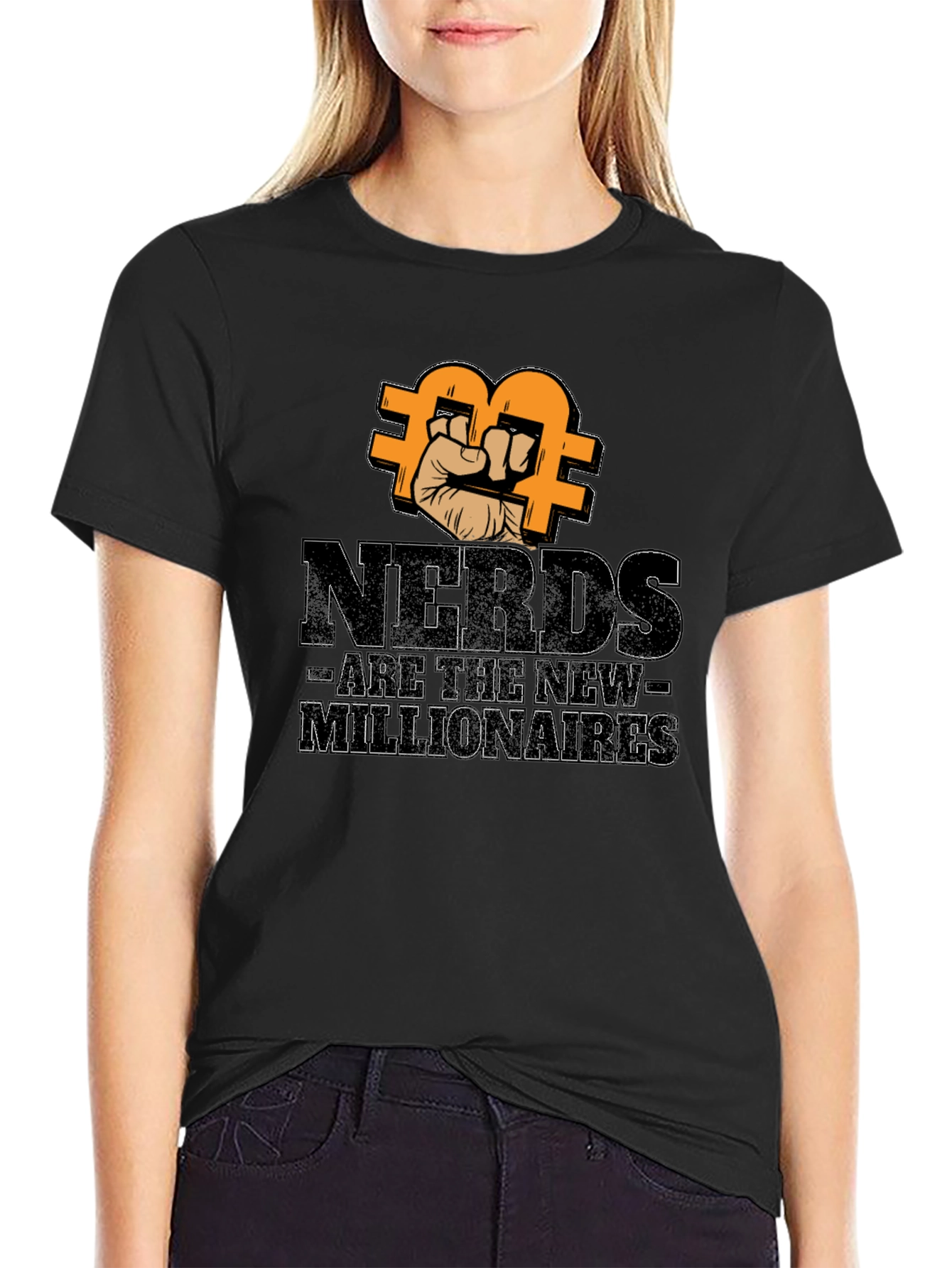 Black Nerds Are The New Millionaires Bitcoin T-Shirt view 2