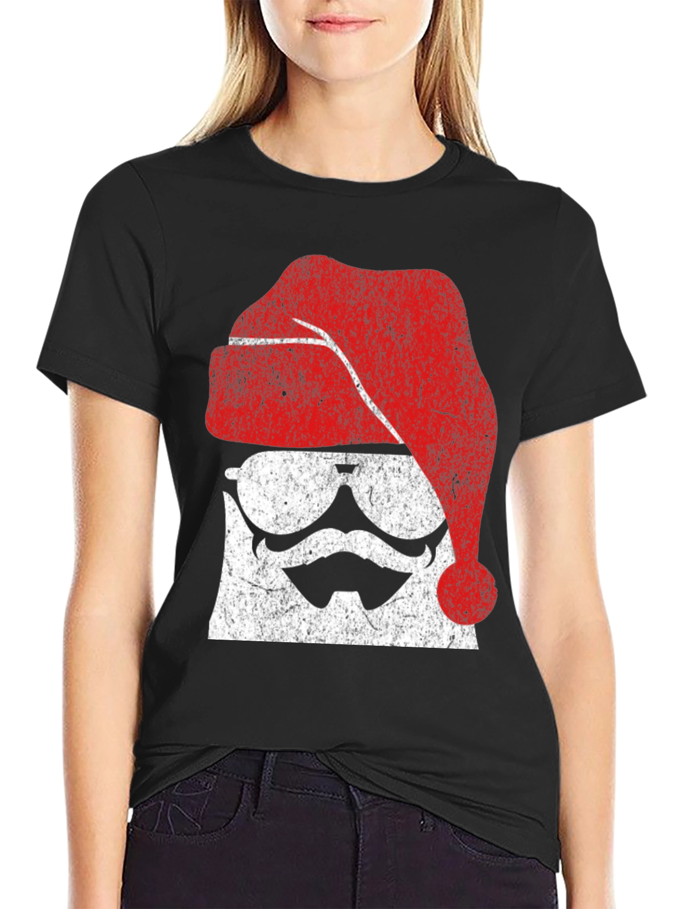 Black Festive Santa Stormtrooper Graphic Tee view 2