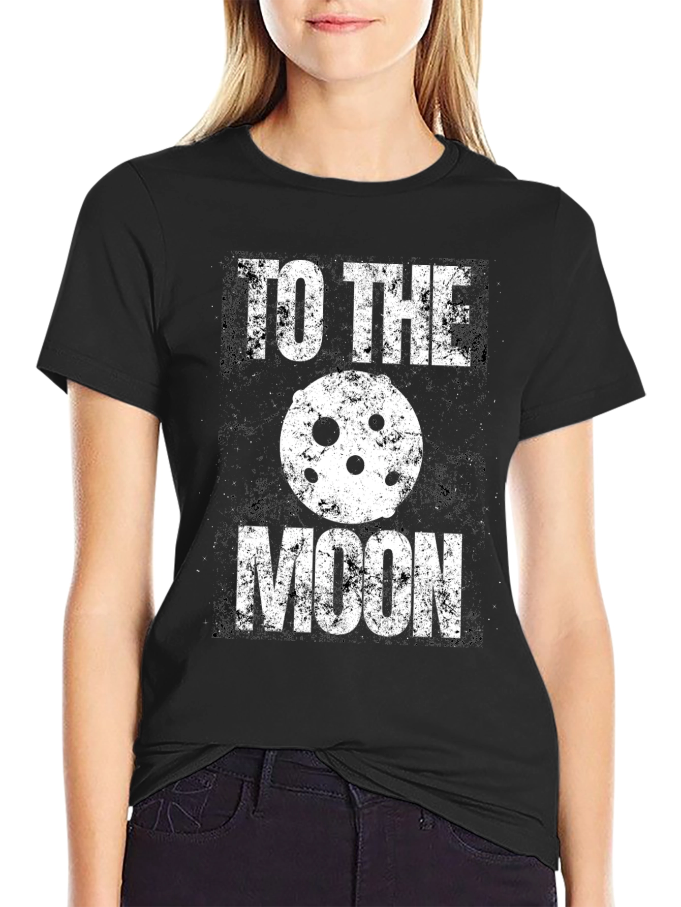 Black To The Moon Graphic Tee - Crypto Enthusiast Apparel view 2
