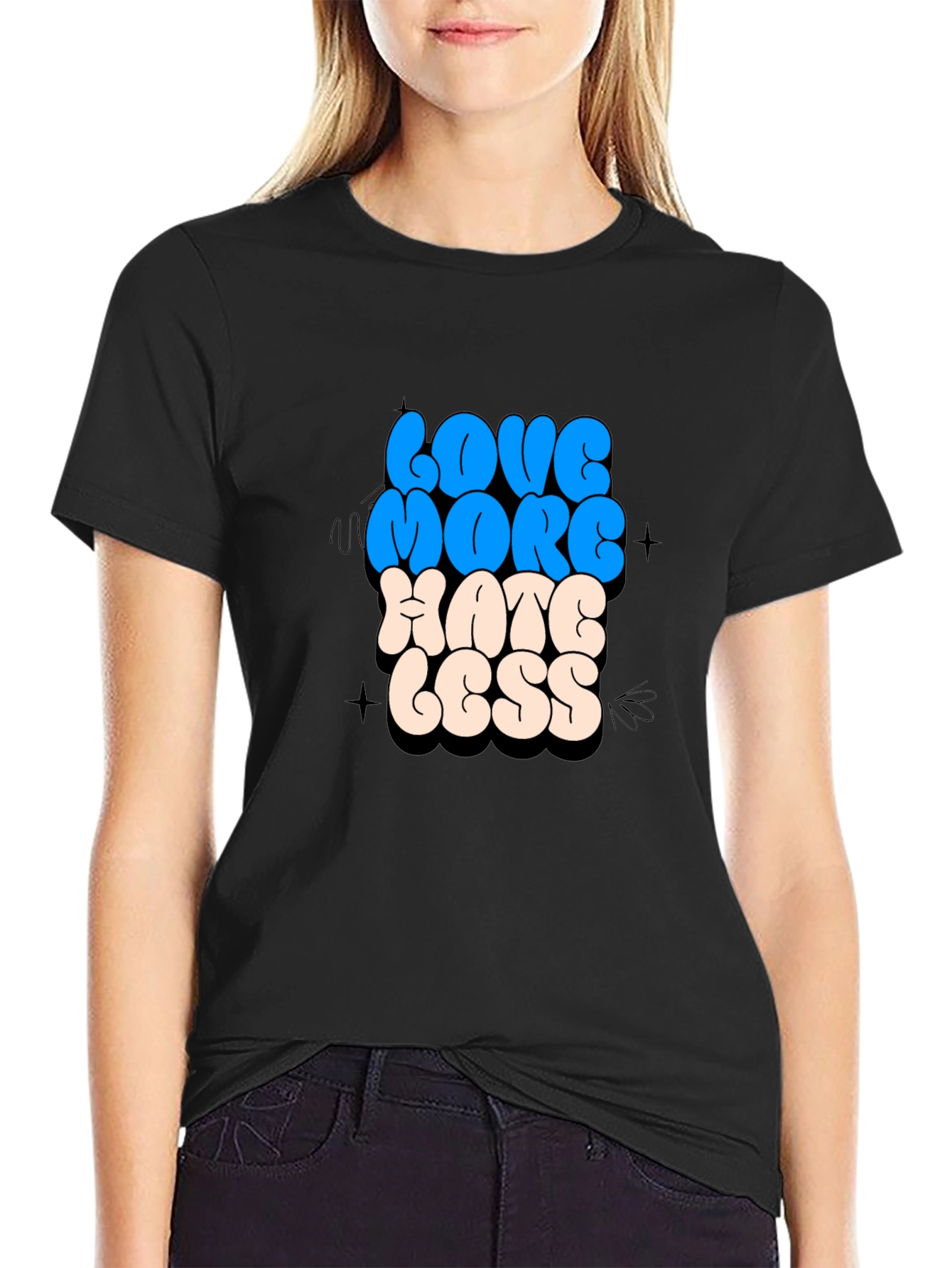 Black Love More Hate Less Graphic Tee view 2