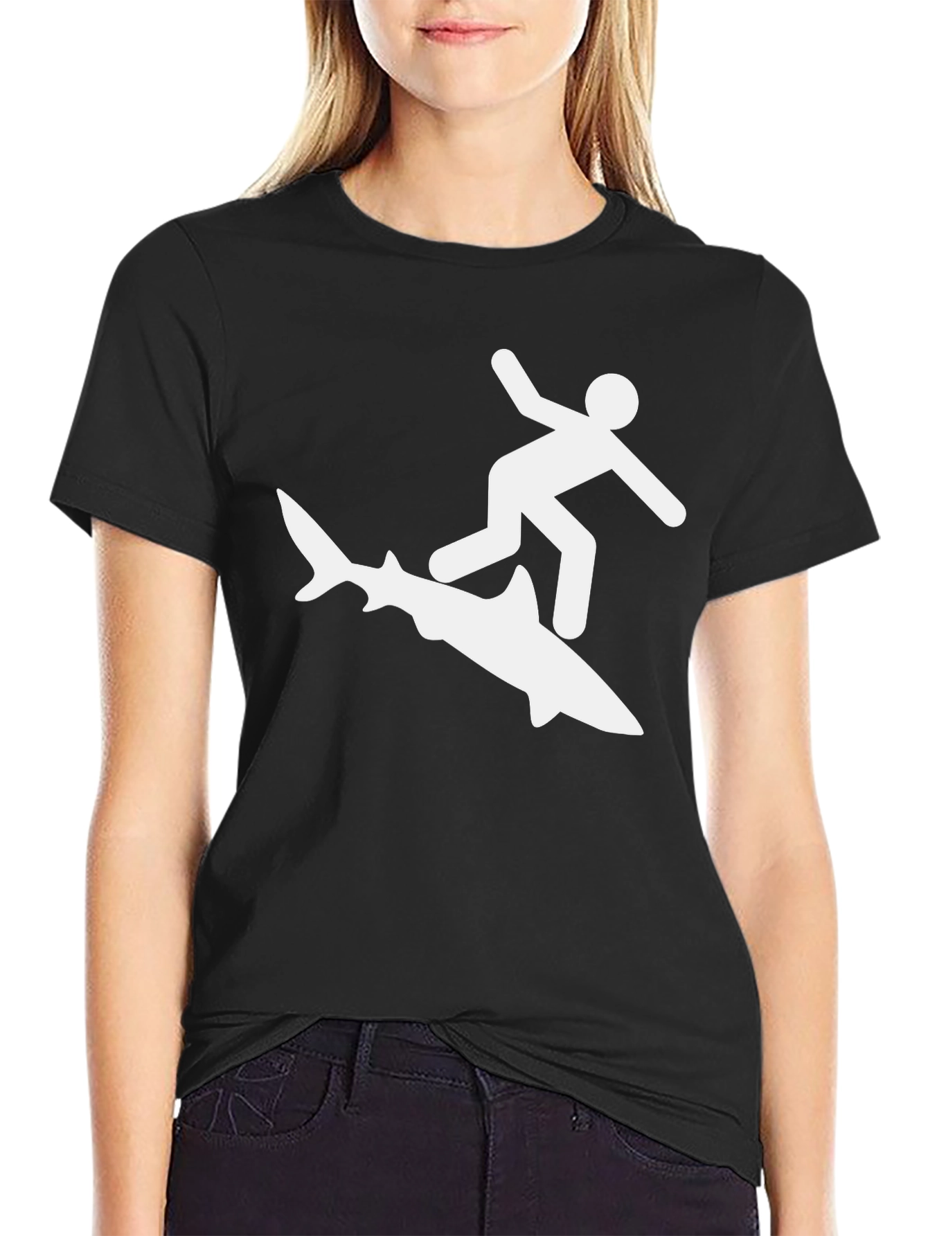 Black Shark Rider Tee - Black Graphic T-Shirt view 2