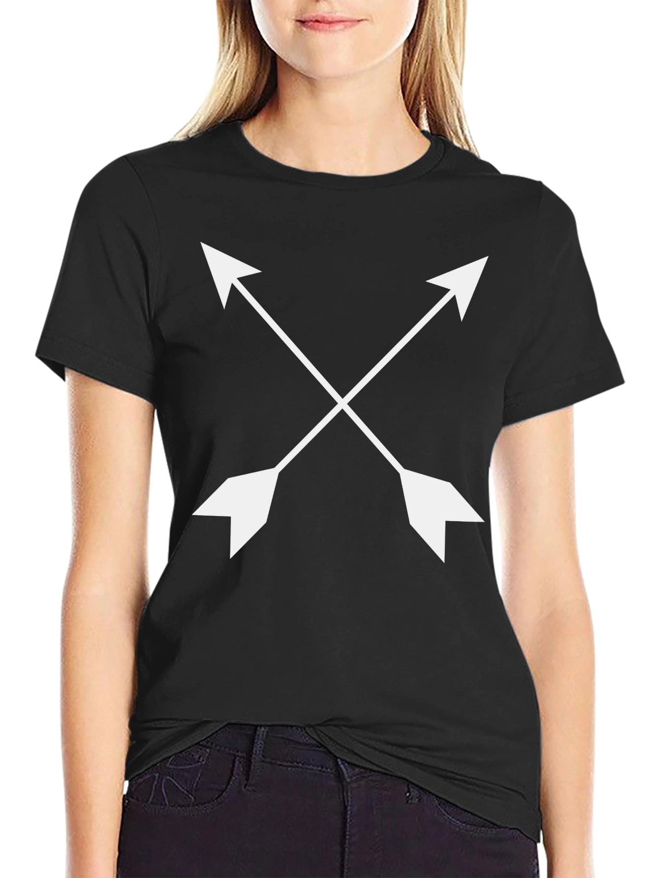 Black Crossed Arrows Graphic Tee - Black view 2