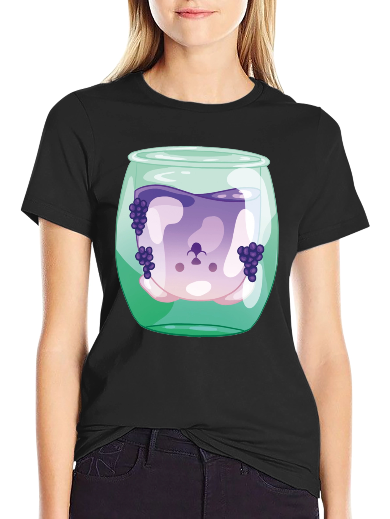 Black Grape Juice Dog Tee - Funny Graphic T-Shirt view 2