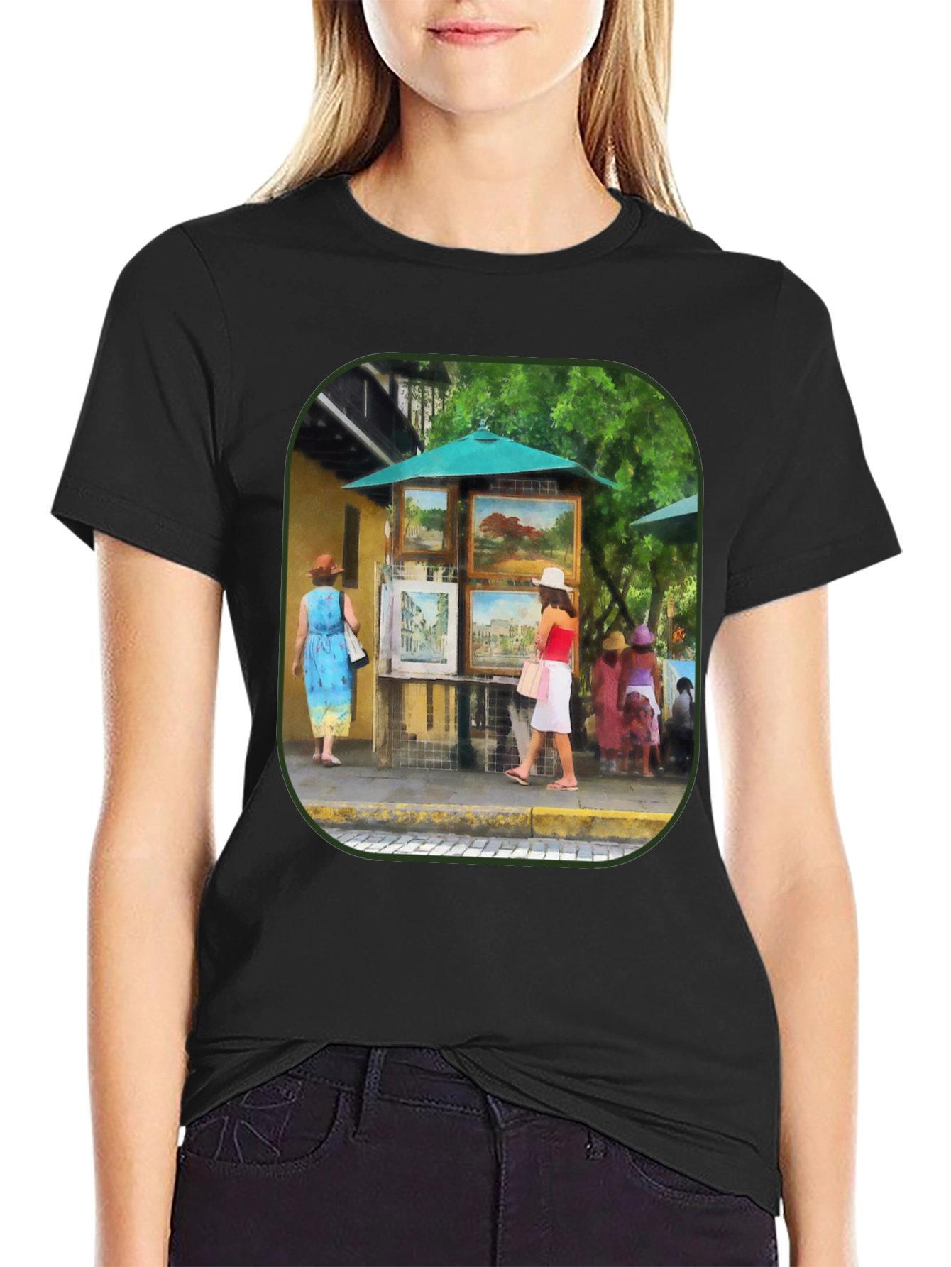 Black Art Gallery T-Shirt - Black, Unique Design view 2