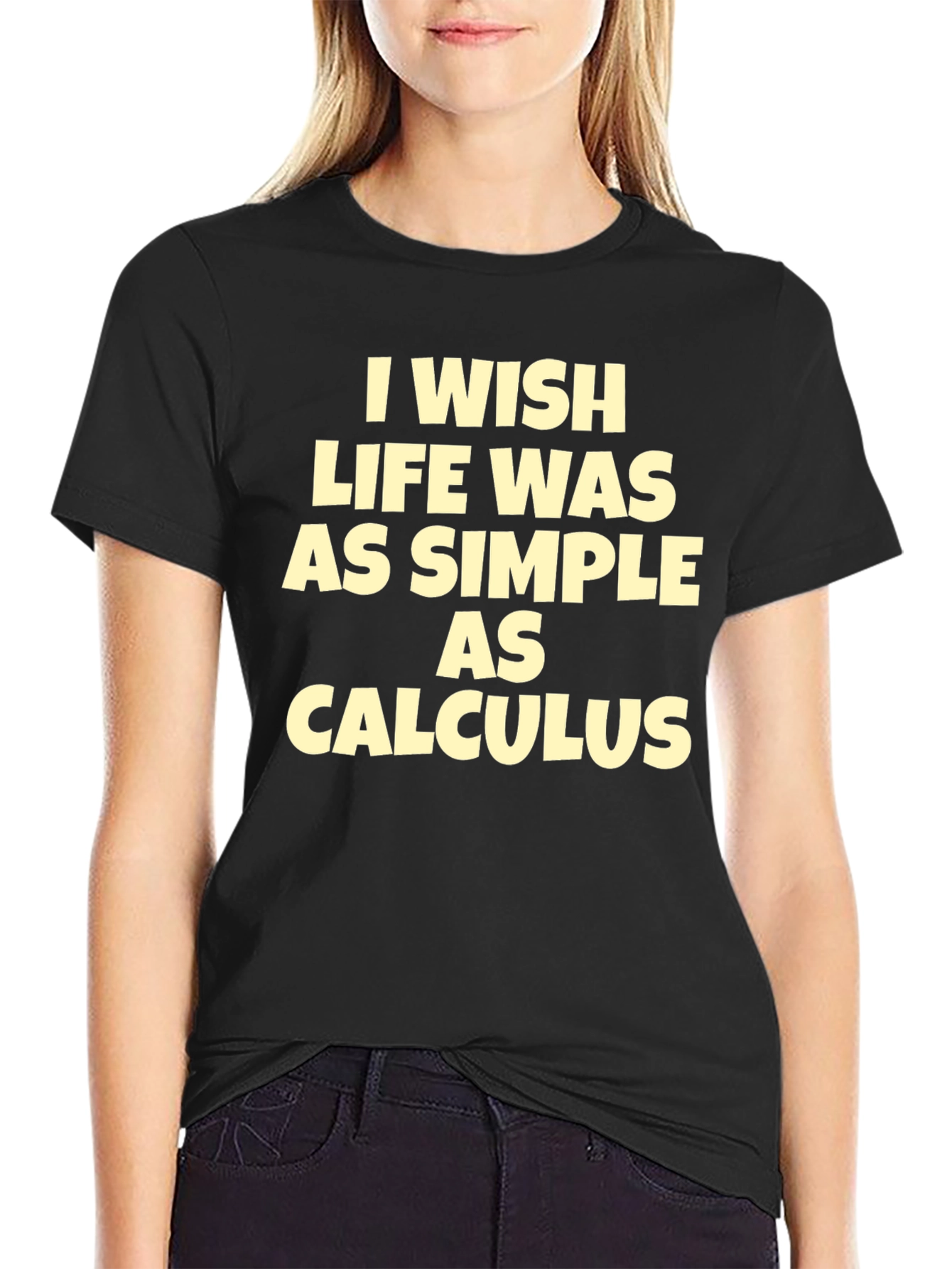 Black Calculus Simple Life Graphic Tee - Black Cotton T-Shirt view 2