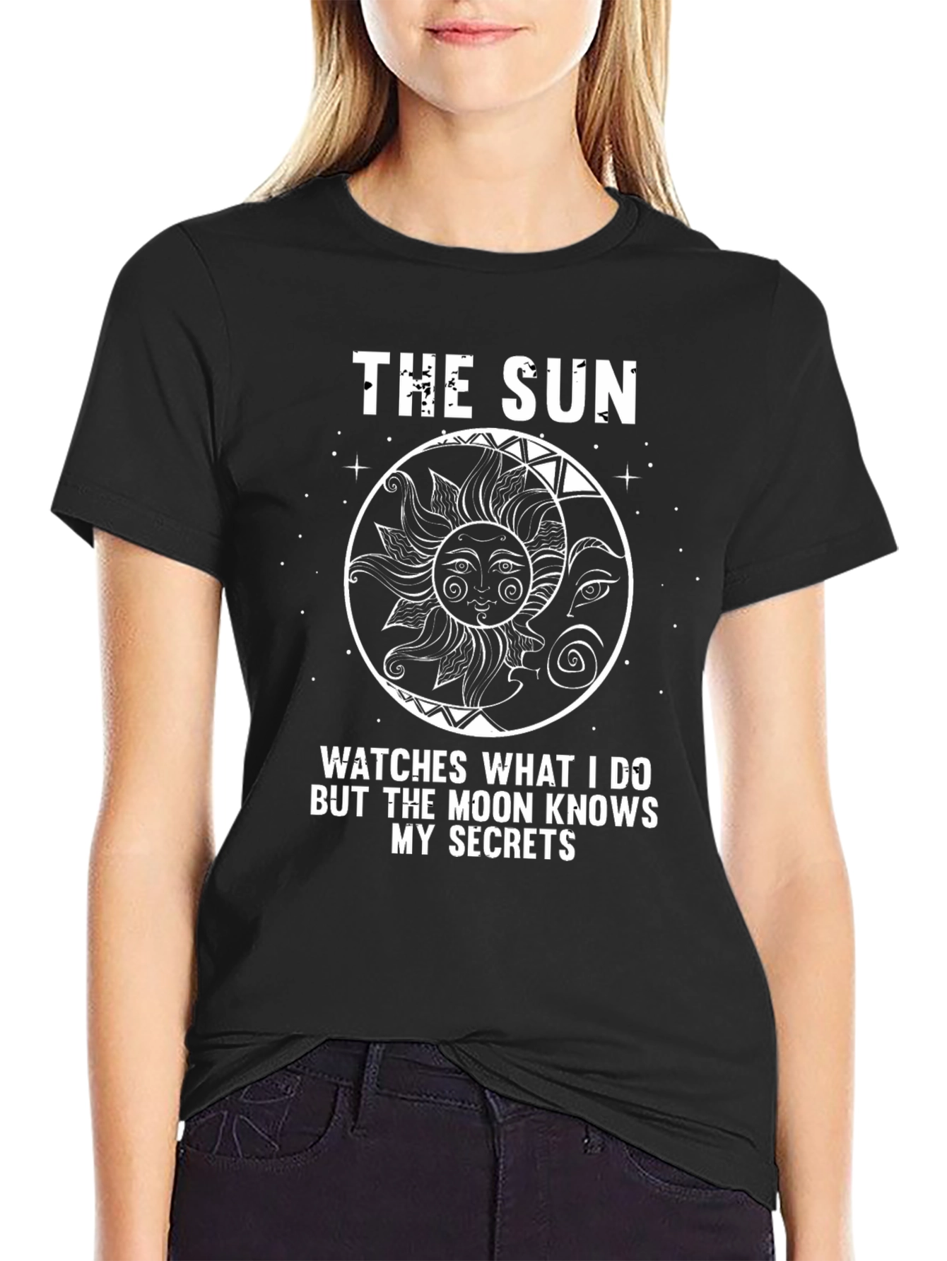 Black Sun & Moon Graphic Tee - Secrets T-Shirt view 2