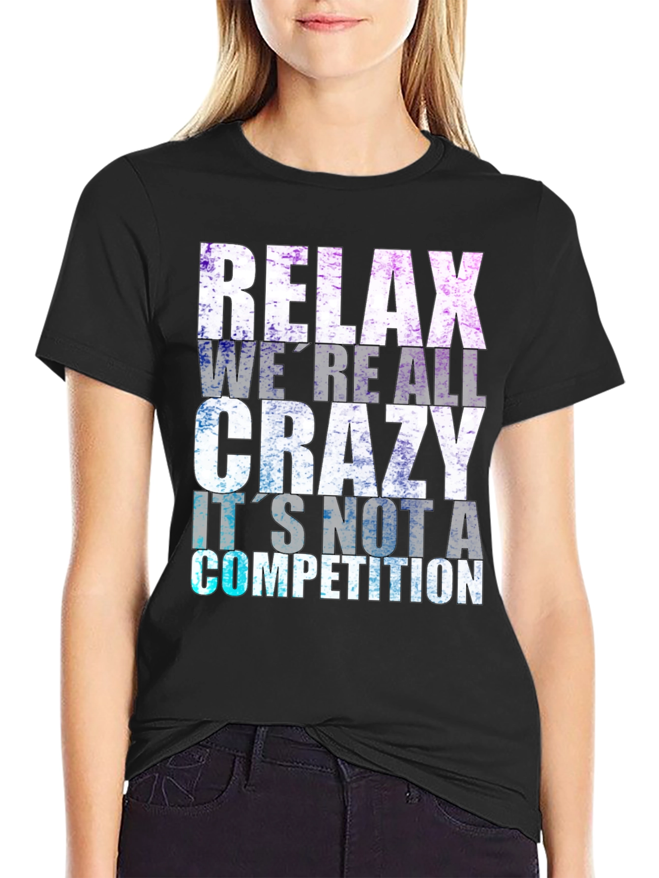 Black Relax, We're All Crazy Graphic T-Shirt view 2