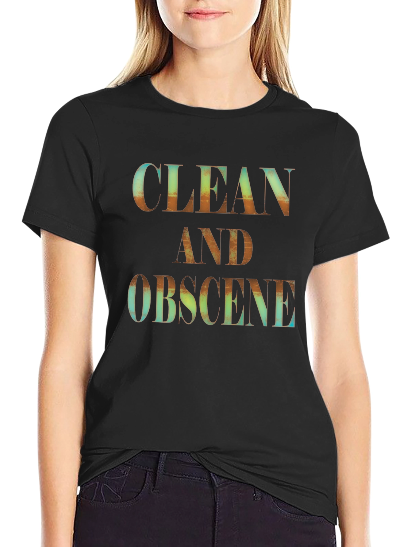 Black Clean and Obscene Graphic Tee - Black Unisex view 2