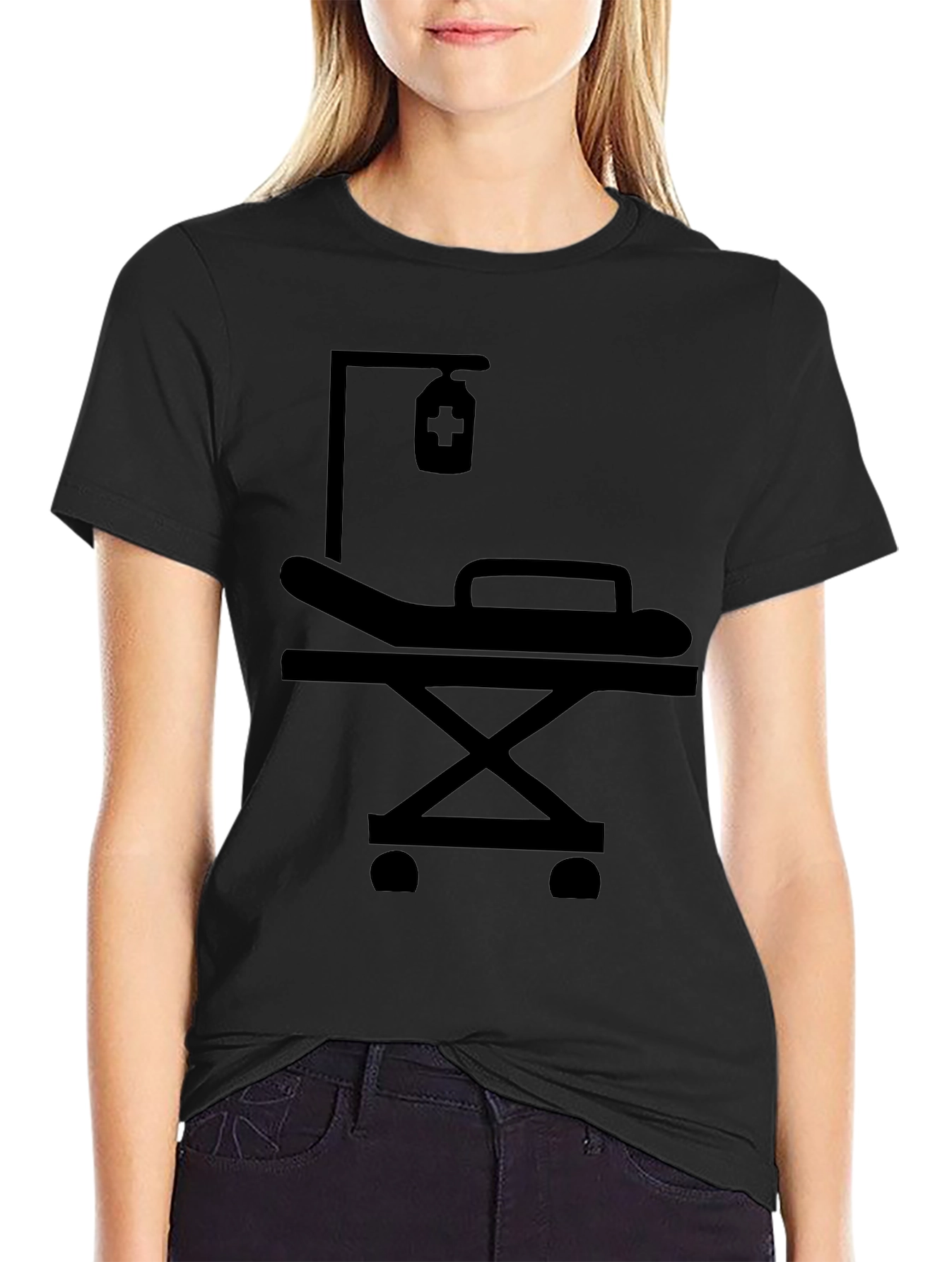 Black Medical Gurney Graphic T-Shirt view 2