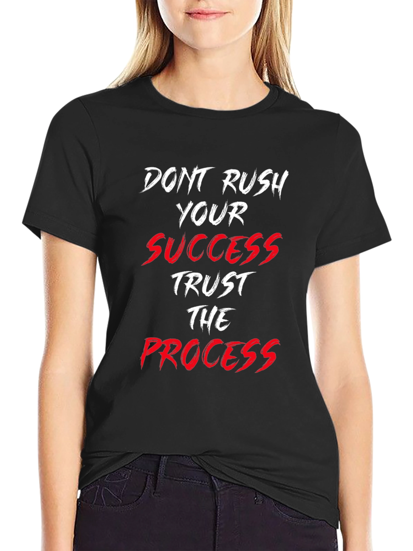 Black Motivational Graphic Tee - Don't Rush Success view 2