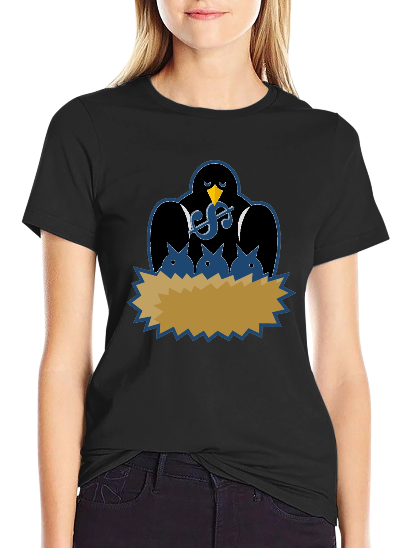Black Money Bird Nest T-Shirt - Soft Cotton Tee view 2