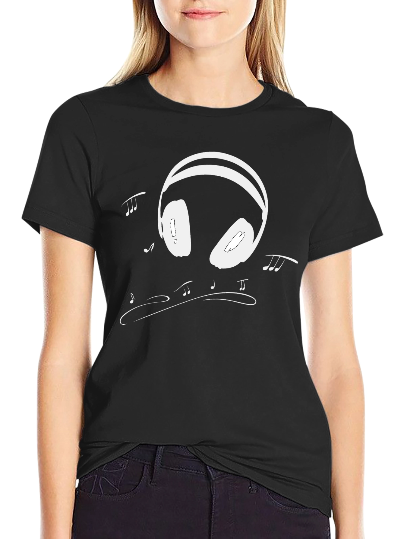 Black Stylish Music Lover T-Shirt view 2