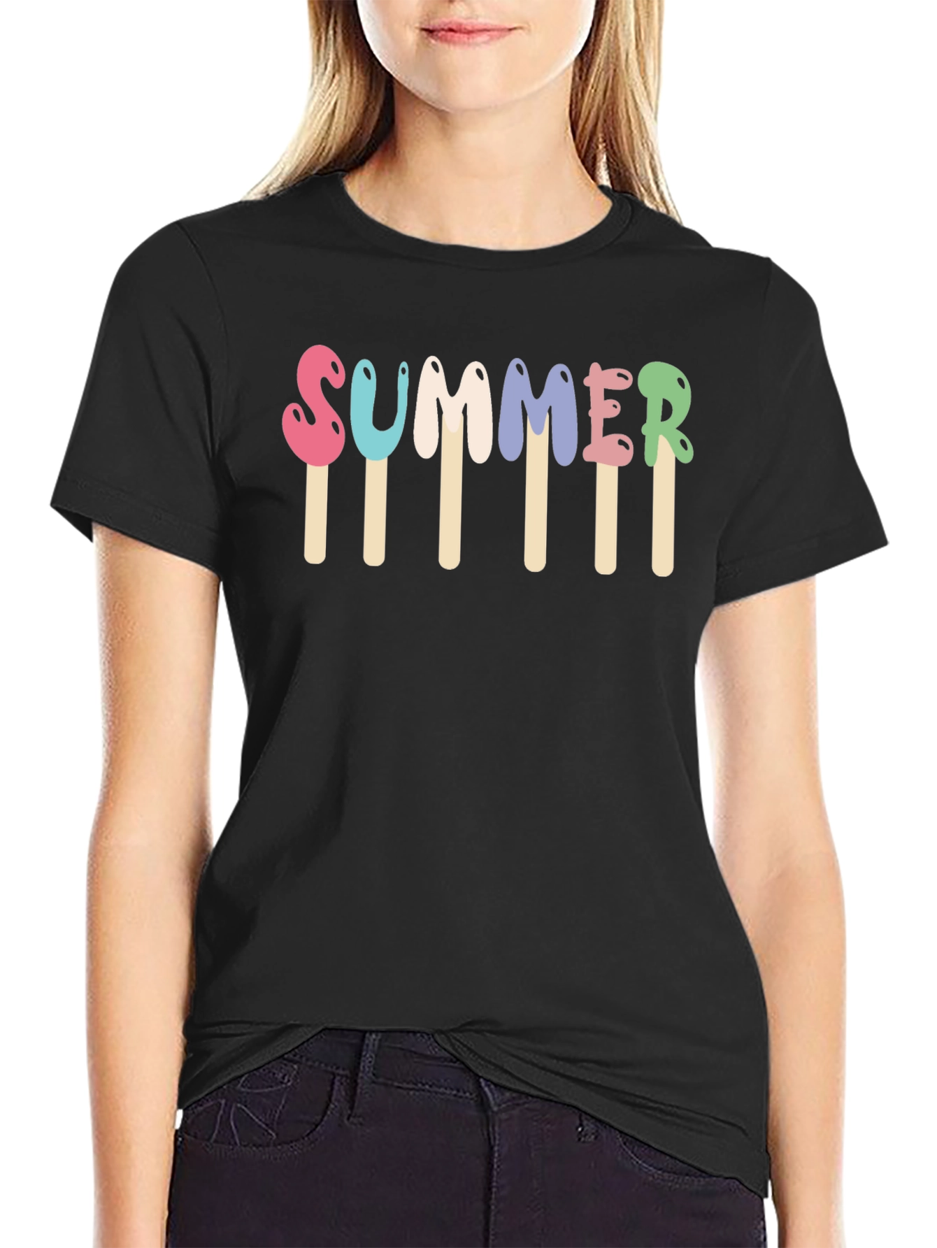 Black Summer Popsicle T-Shirt view 2