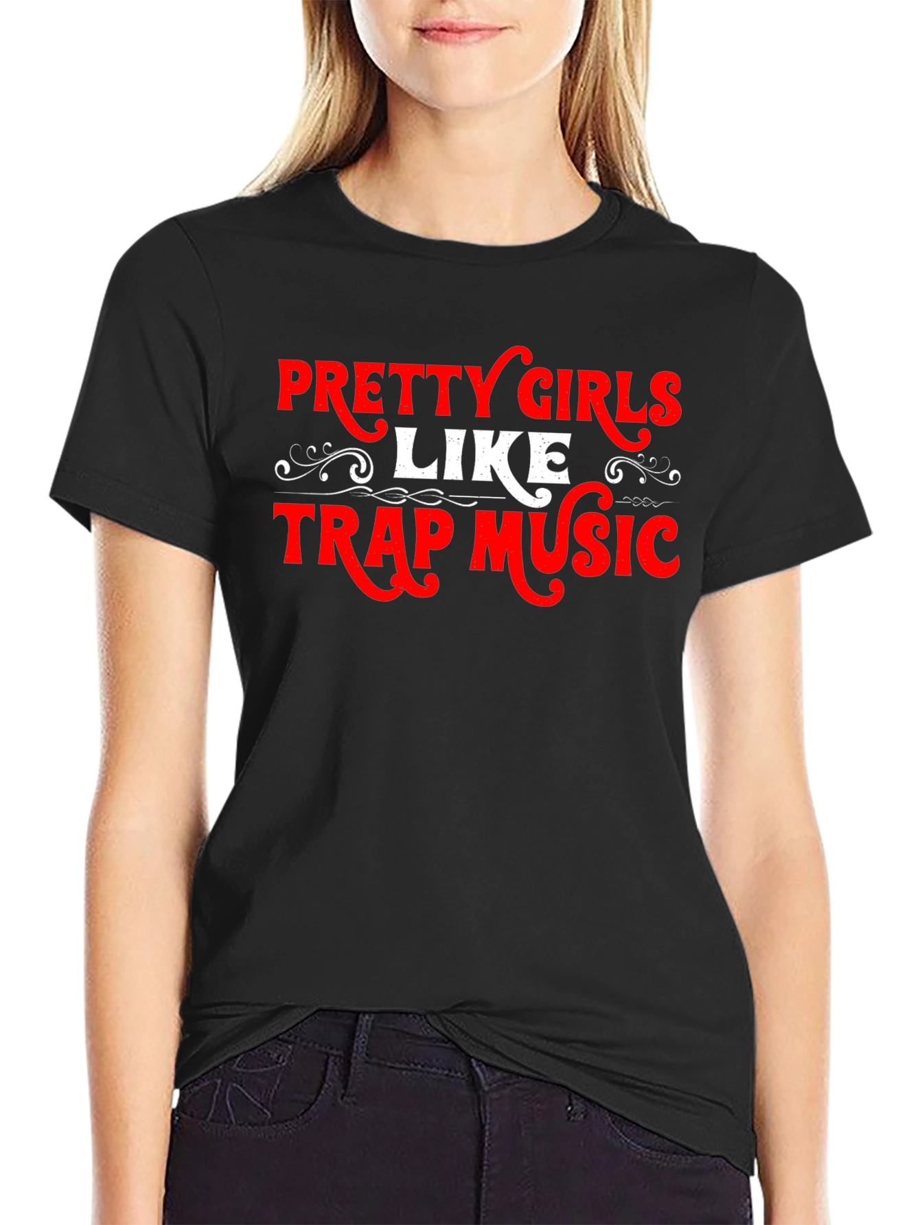 Black Pretty Girls Like Trap Music T-Shirt view 2