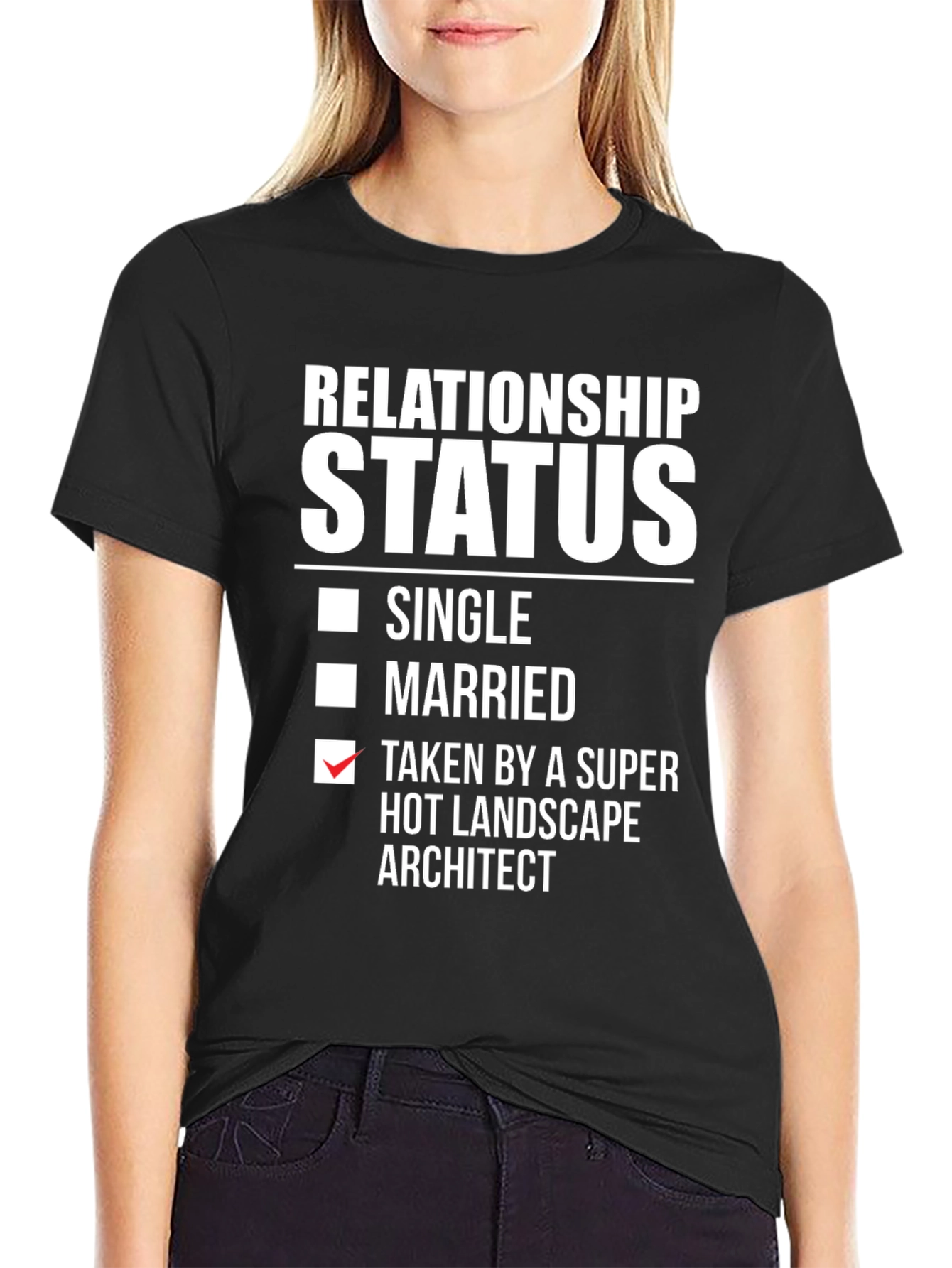 Black Funny Relationship Status Landscape Architect T-Shirt view 2