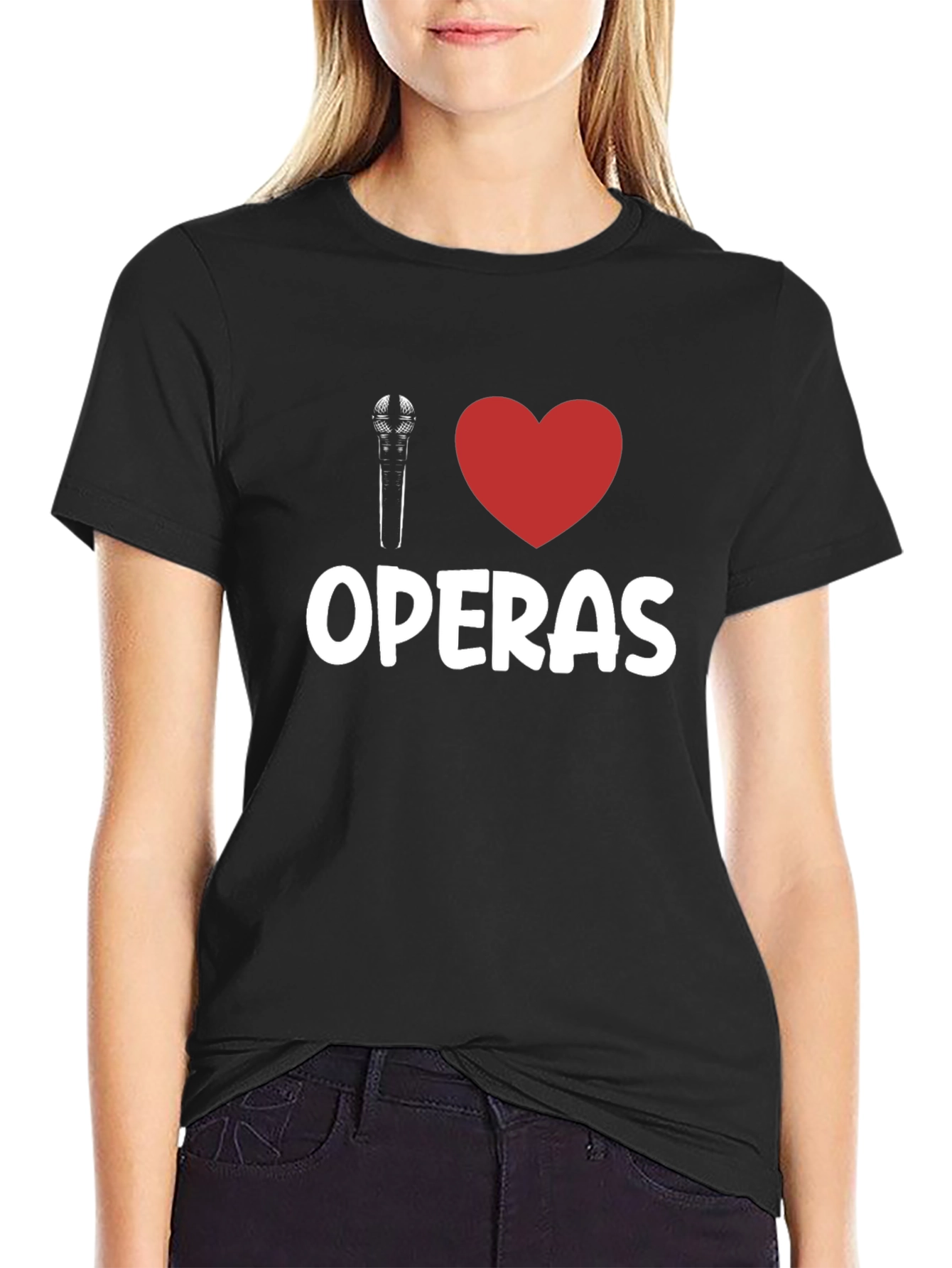 Black I Heart Operas Black T-Shirt - Music Lover Tee view 2