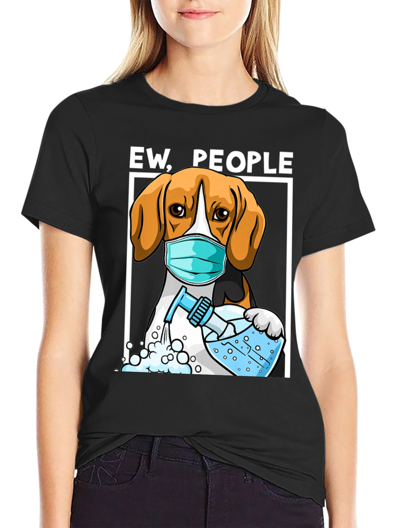 Black Ew People Dog T-Shirt view 2