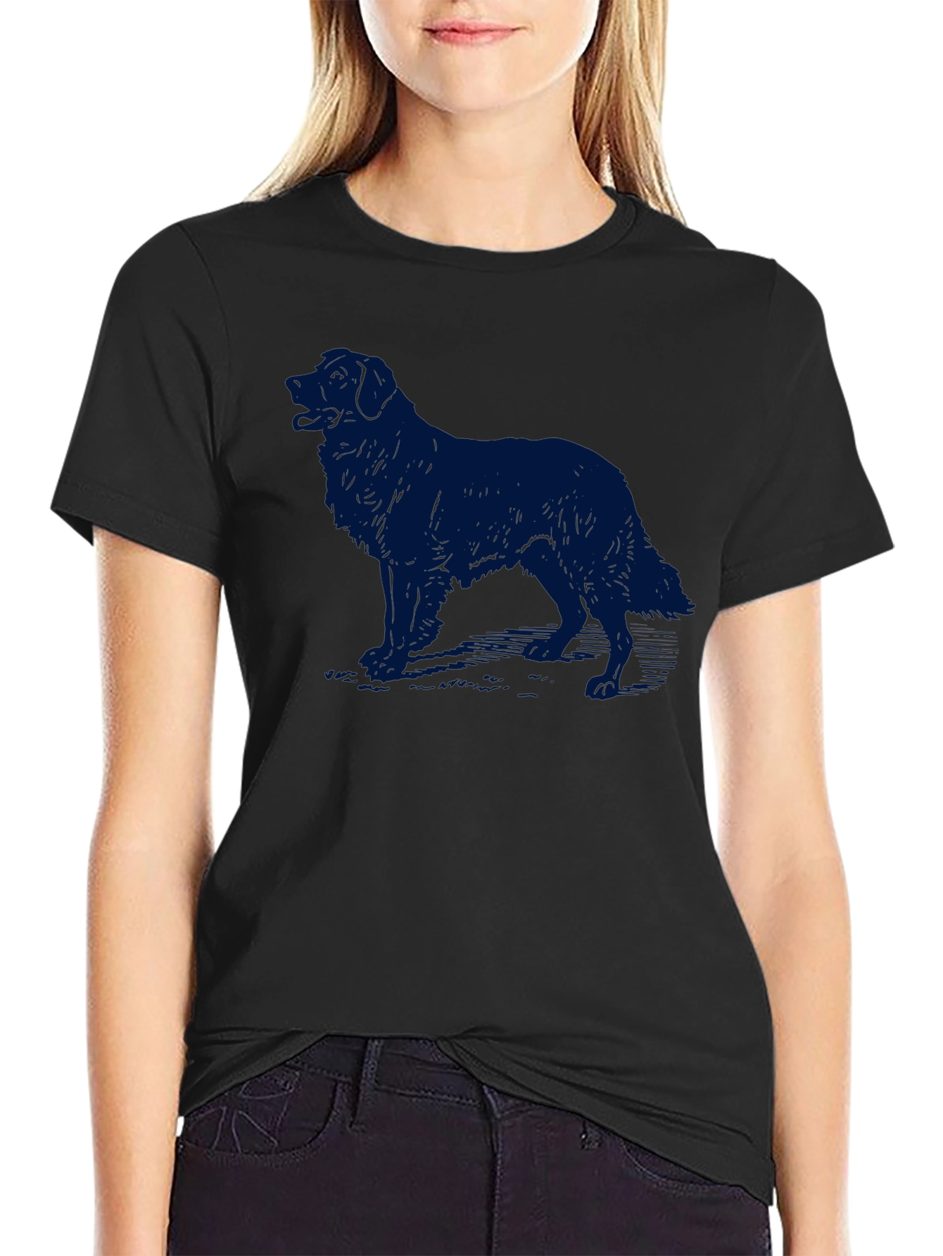 Black Dog Silhouette Graphic Tee - Black view 2