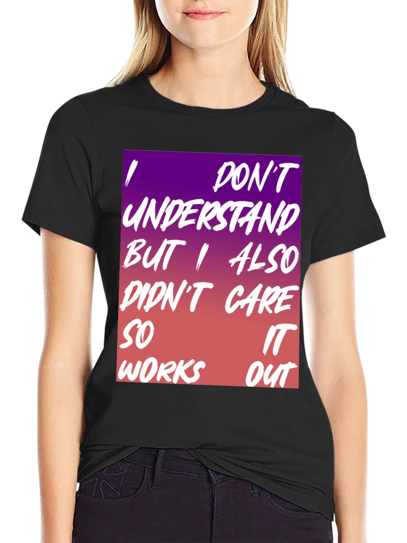 Black I Don't Understand Graphic Tee view 2