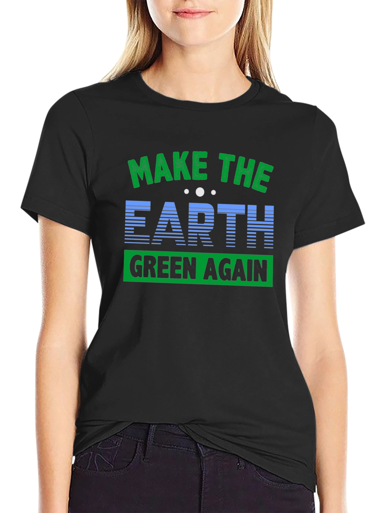 Black Eco-Friendly 'Make Earth Green Again' Graphic T-Shirt view 2