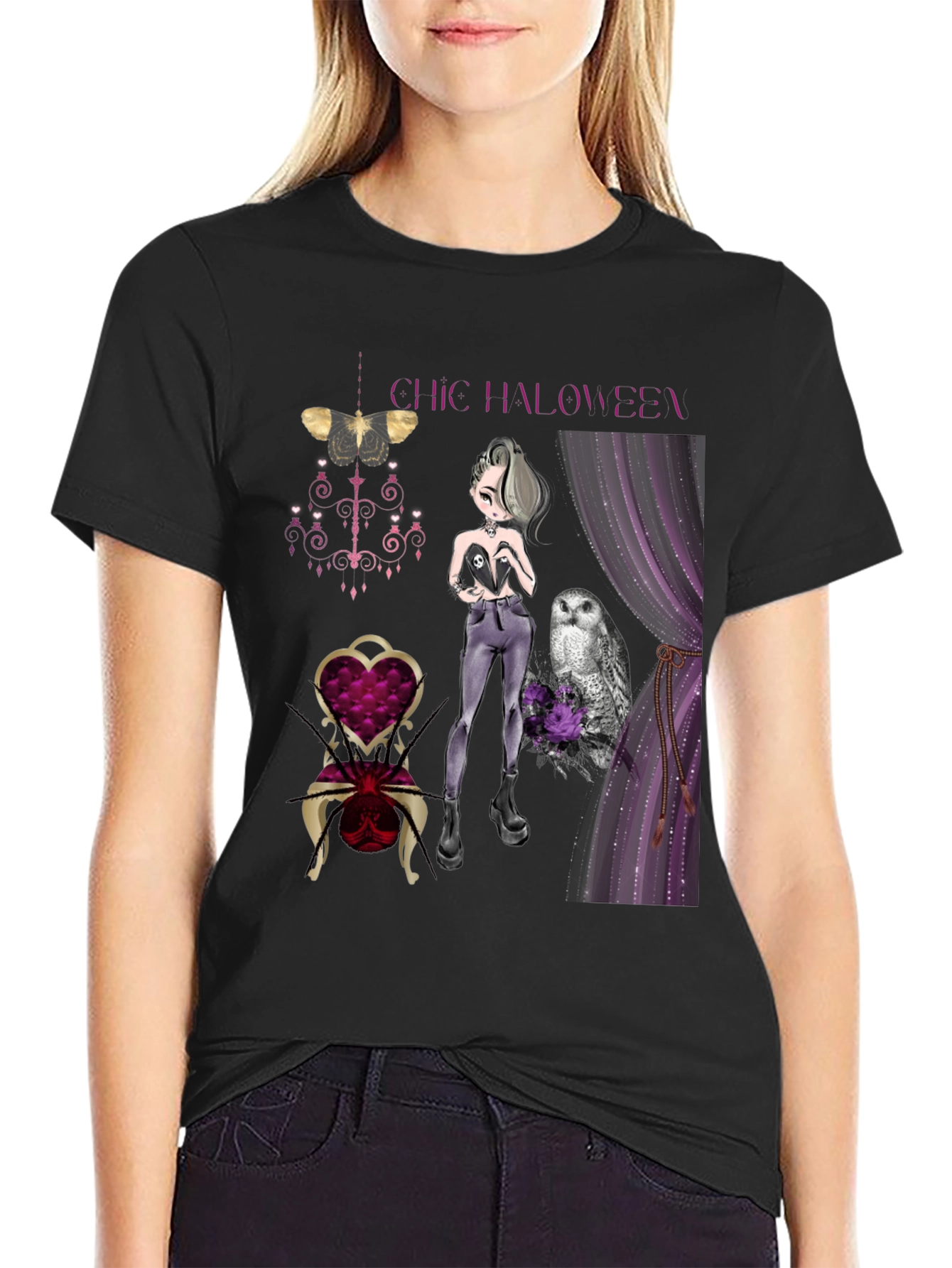 Black Chic Halloween Graphic Tee view 2