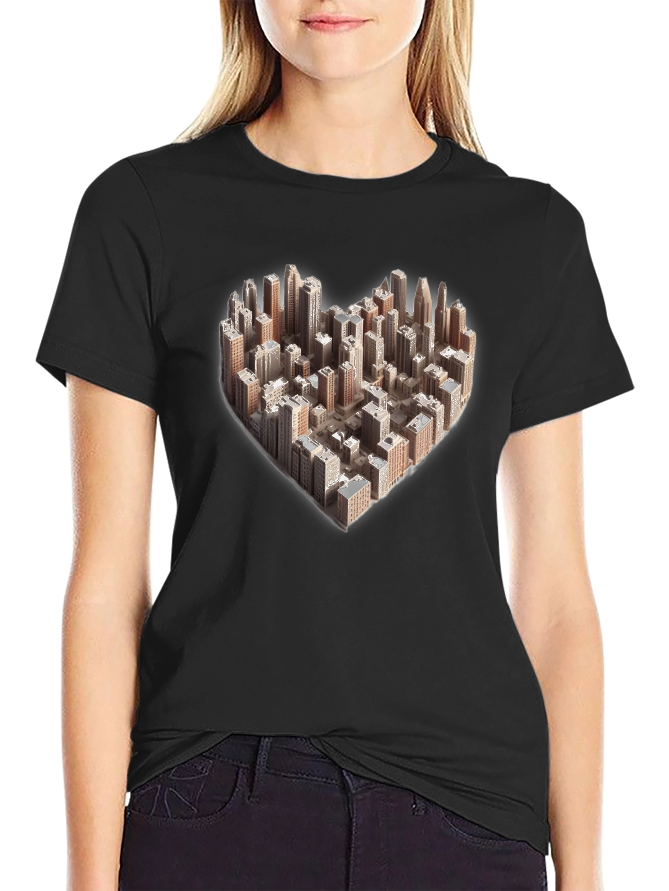 Black Heart of the City Tee - Urban Love T-Shirt view 2