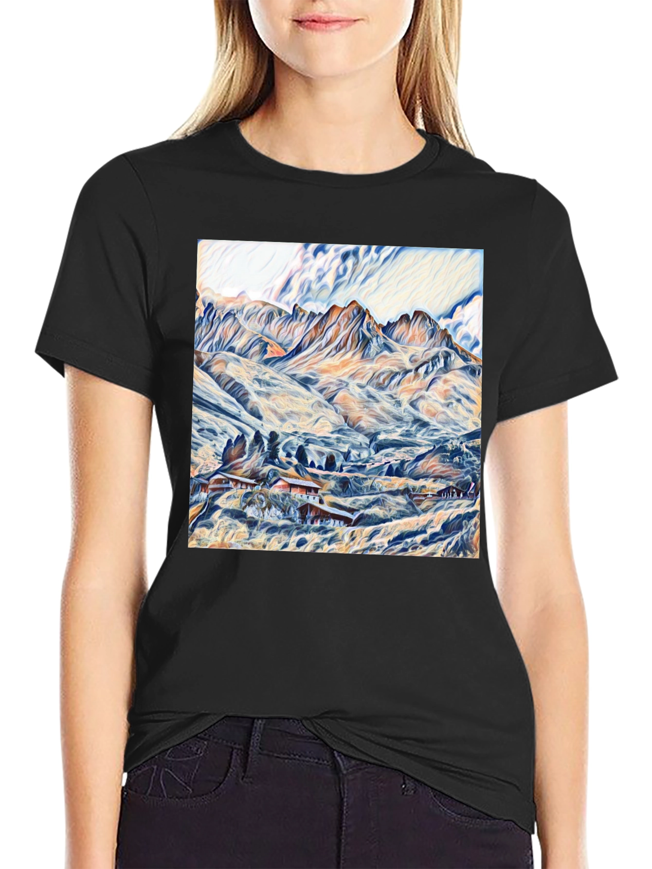 Black Mountain Vista Graphic Tee - Artistic Design view 2