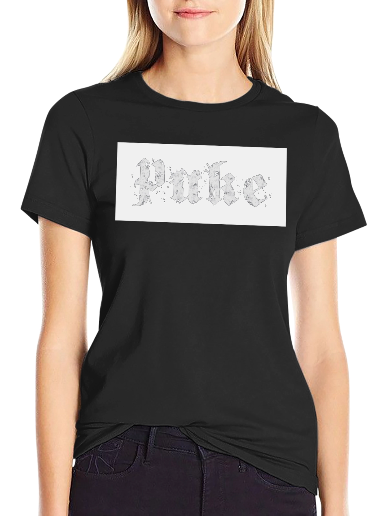 Black Gothic Text Tee - Unique Design, Casual Wear view 2