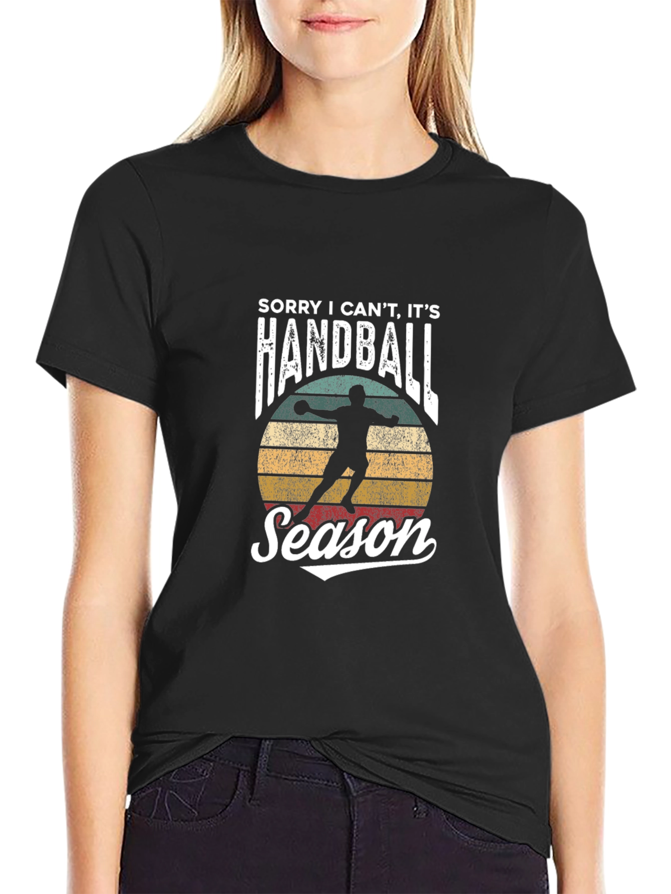 Black Handball Season Graphic T-Shirt view 2