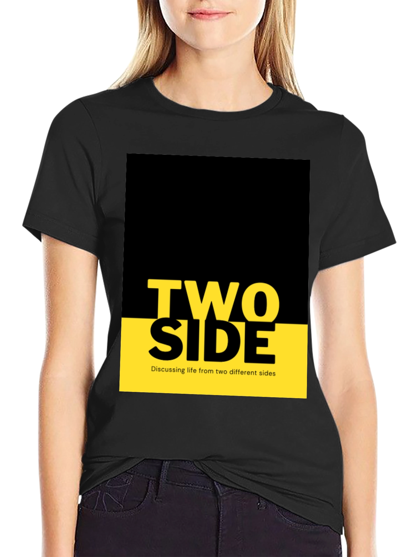 Black Two Side Graphic Tee - Discussing Life view 2