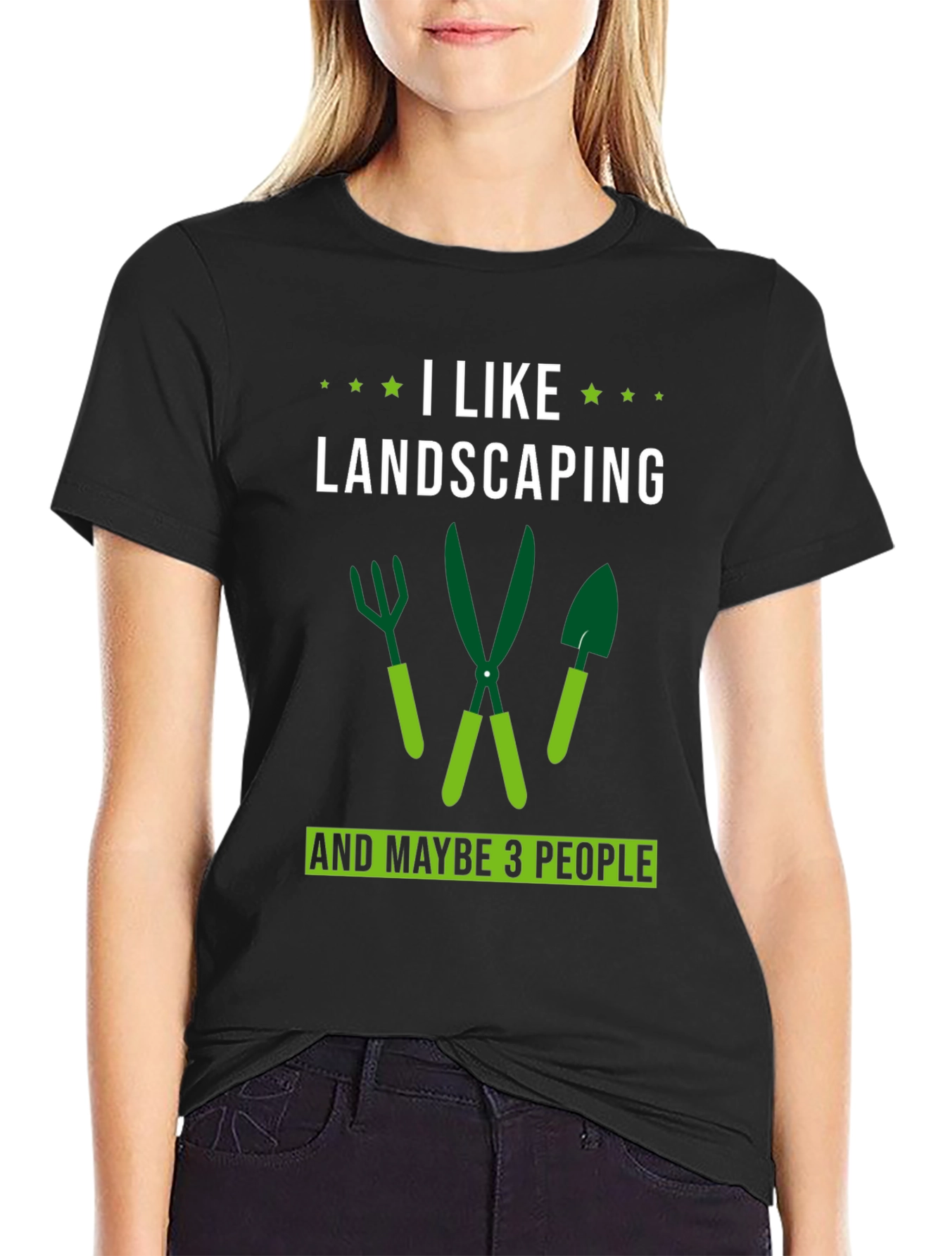 Black I Like Landscaping T-Shirt - Gardening Tee view 2