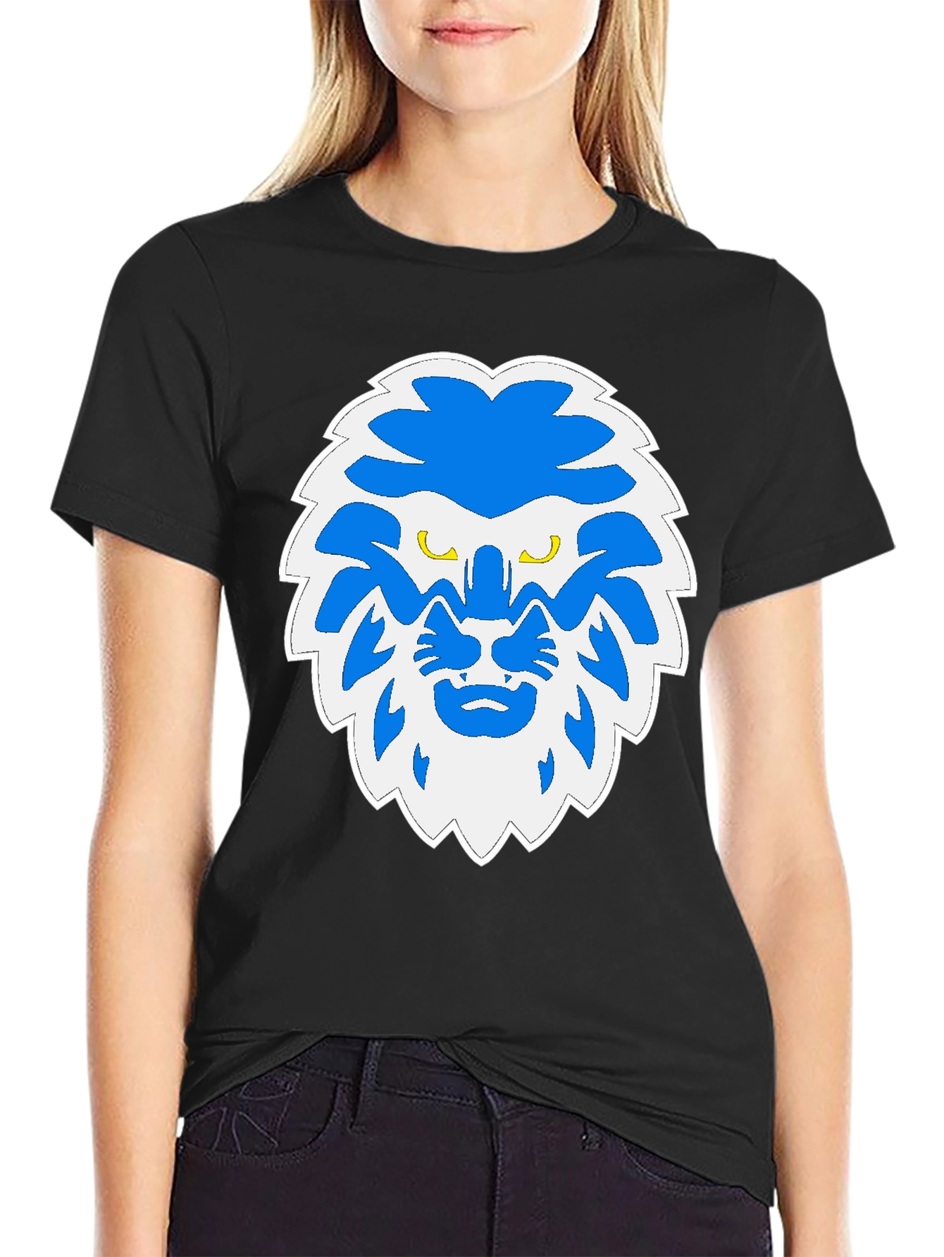 Black Lion Graphic Black T-Shirt view 2