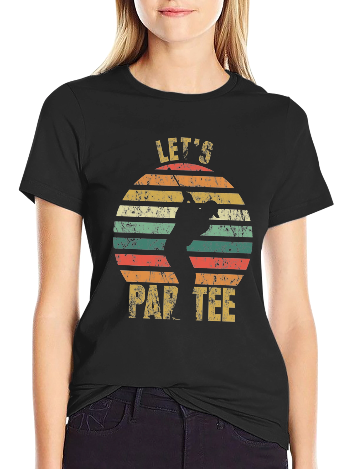 Black Let's Par Tee Golf T-Shirt view 2