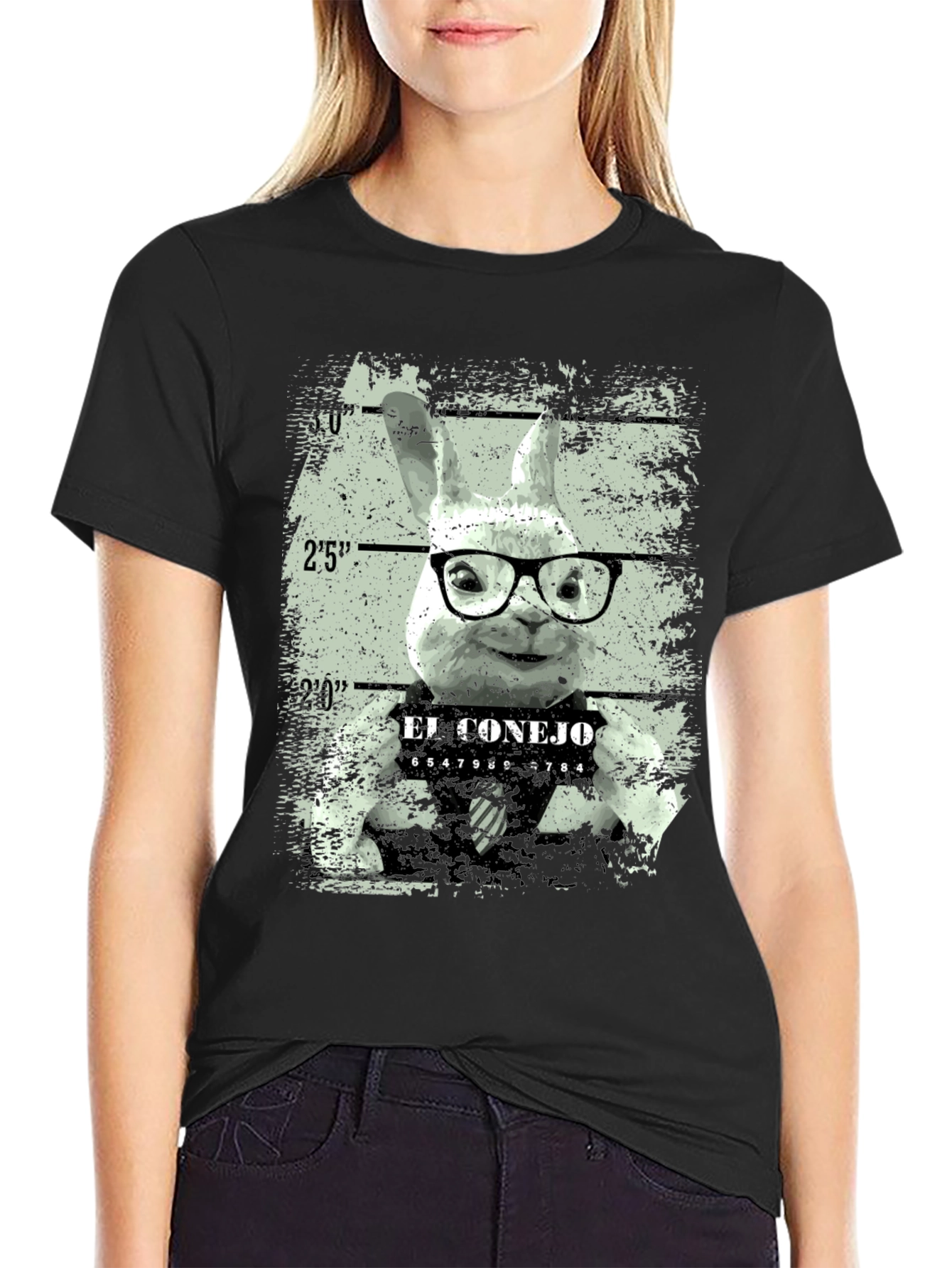 Black El Conejo Mugshot Graphic Tee view 2