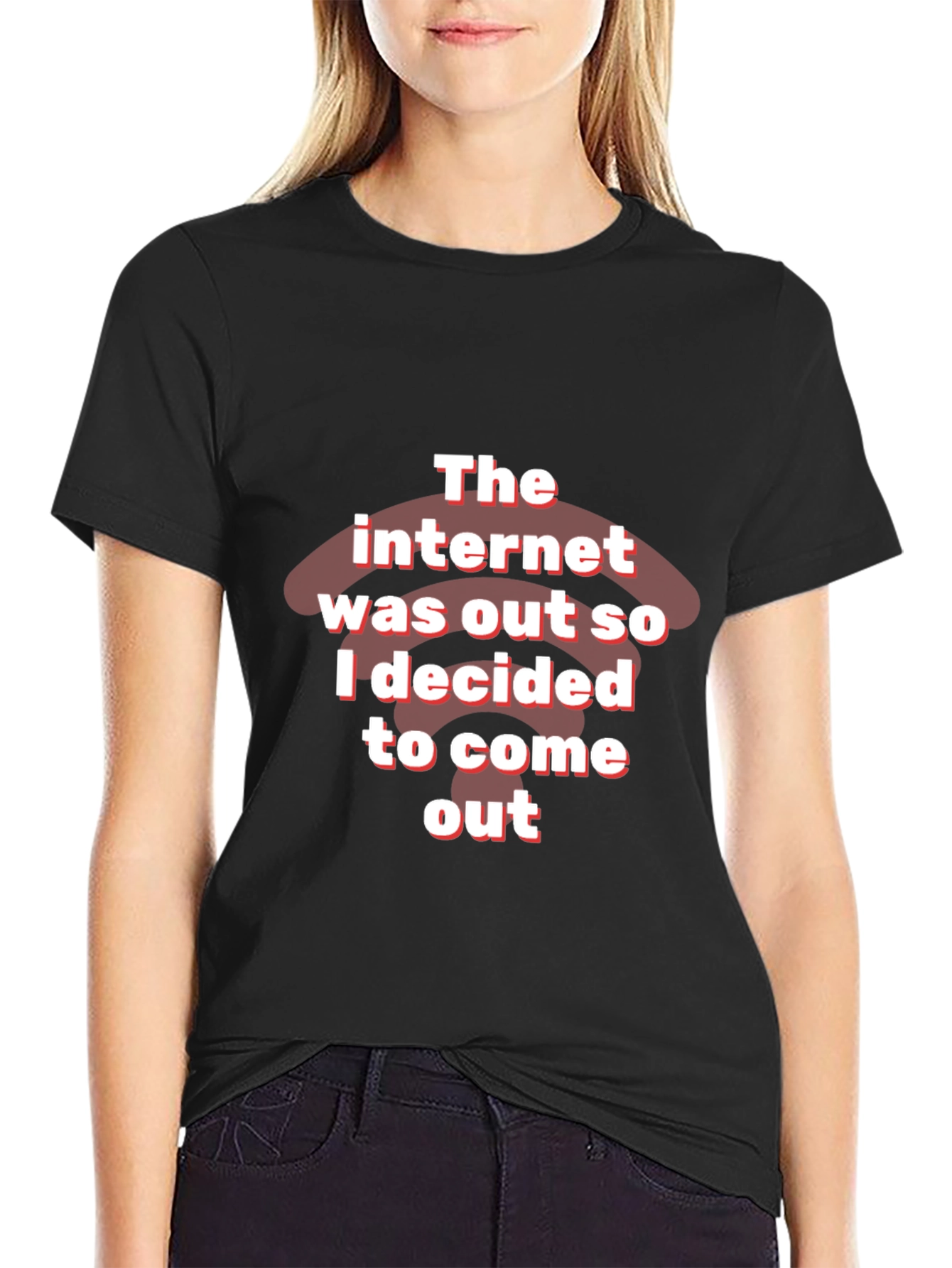 Black Funny Internet Out T-Shirt view 2