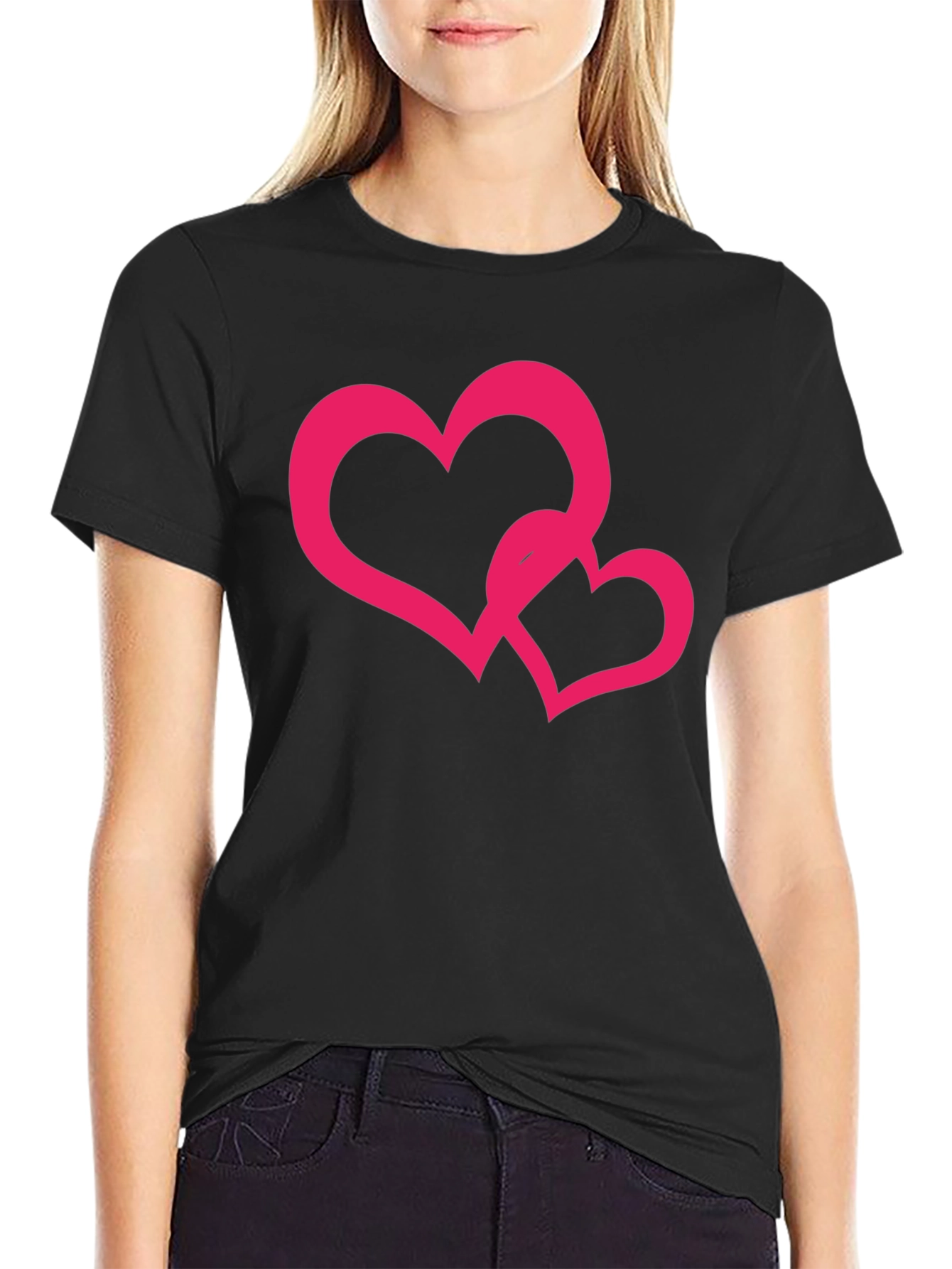 Black Heart Graphic Black Tee - Stylish Casual Wear view 2