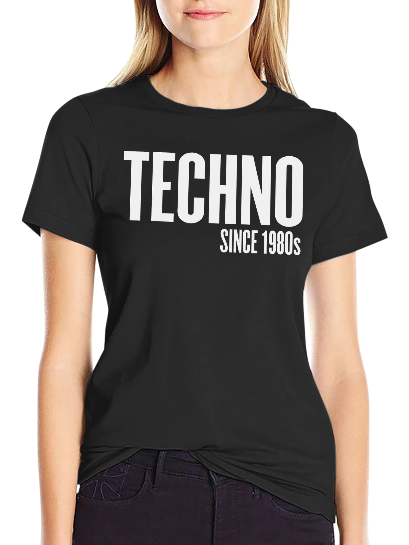 Black Techno Since 1980s Graphic T-Shirt view 2