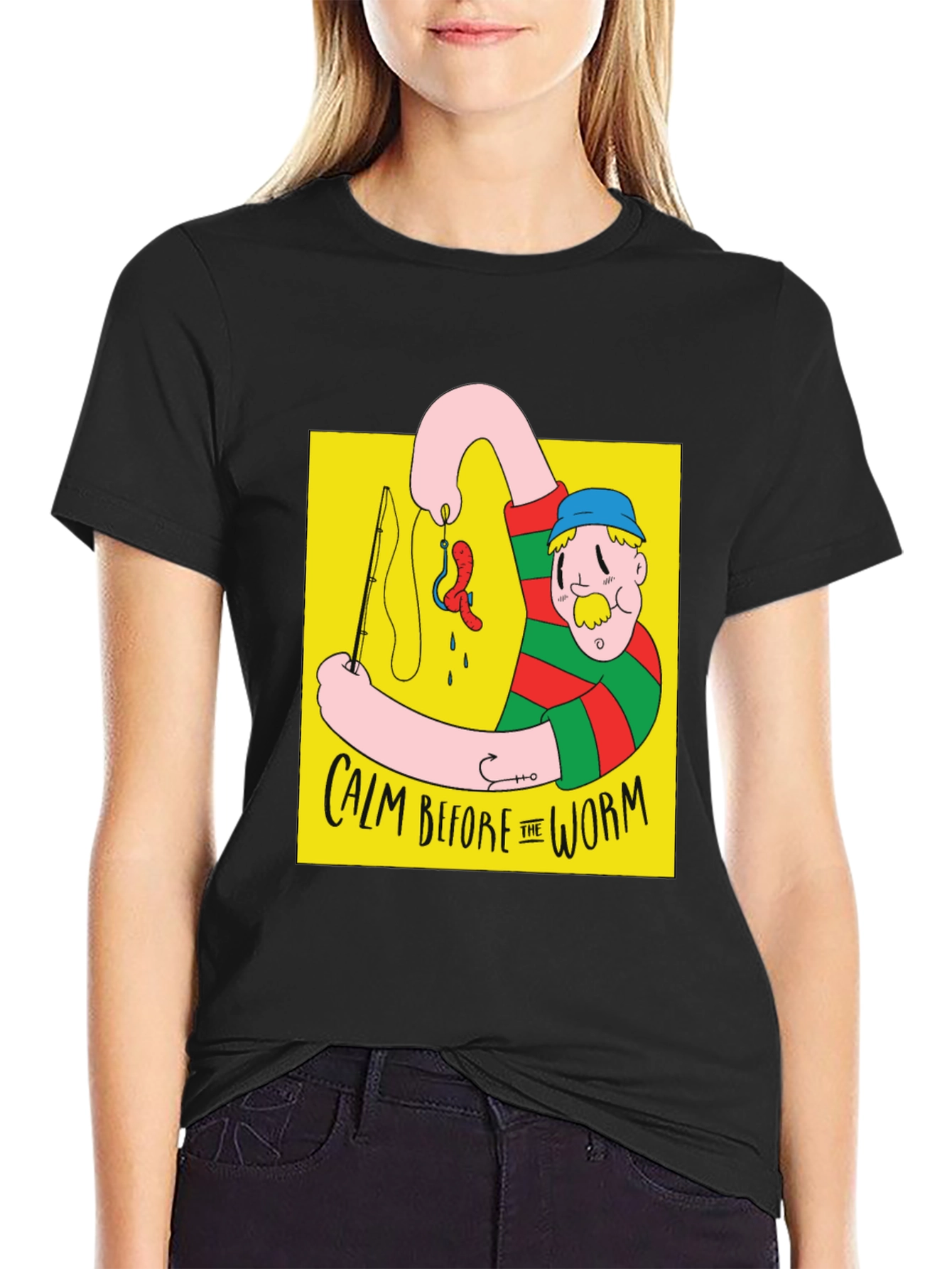 Black Calm Before The Worm Graphic Tee view 2