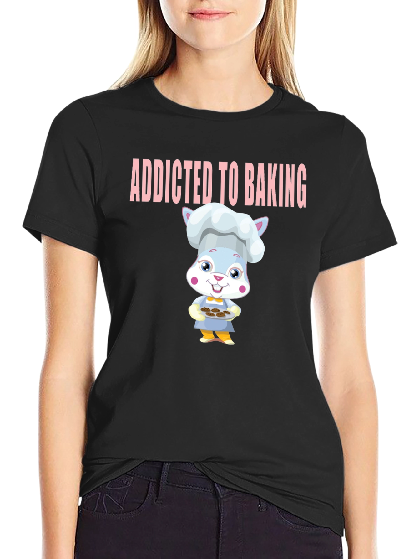 Black Addicted to Baking Unisex T-Shirt  view 2